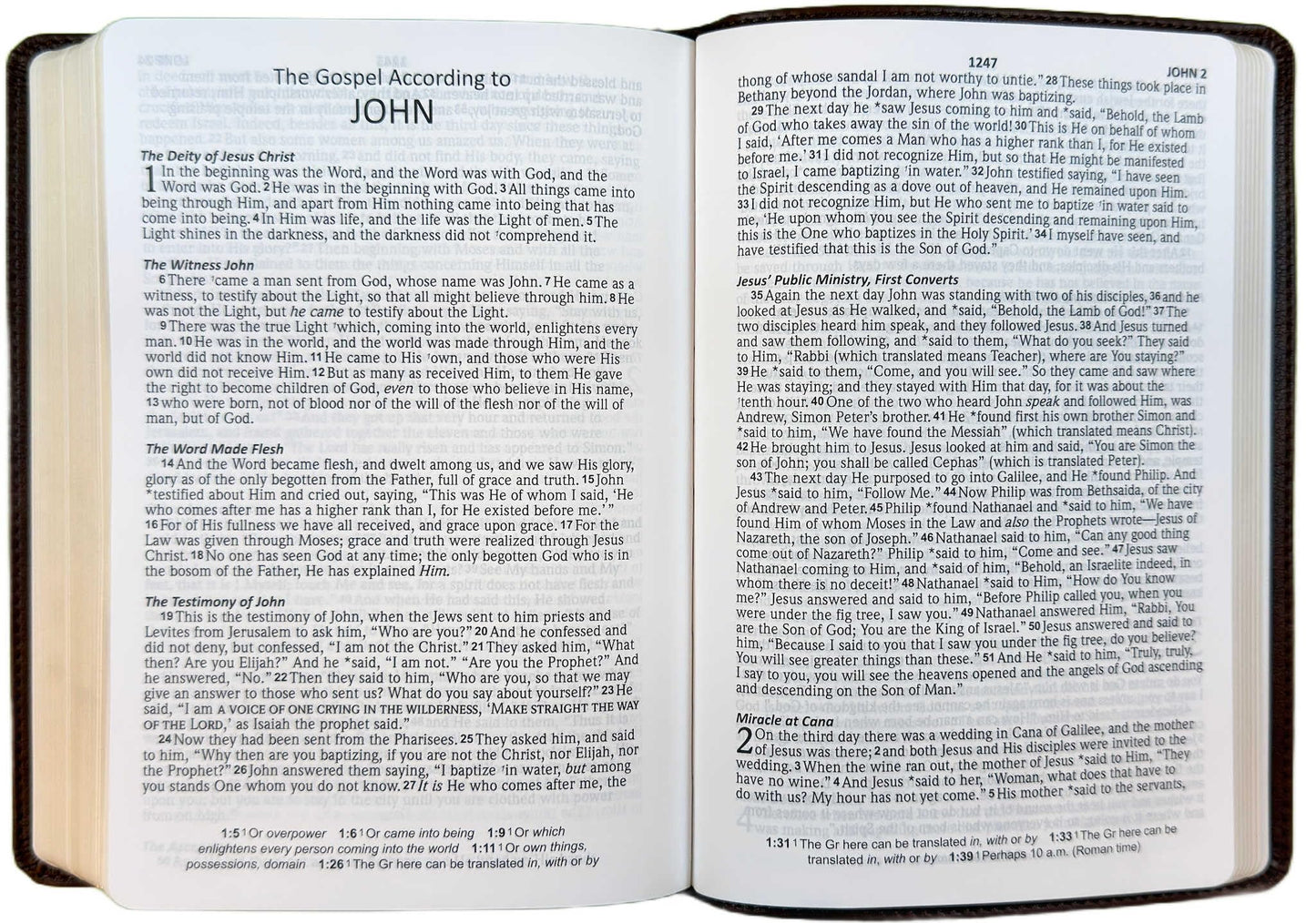 NASB Large Print Compact Bible, Dark Brown, Leathertex, 1995 text