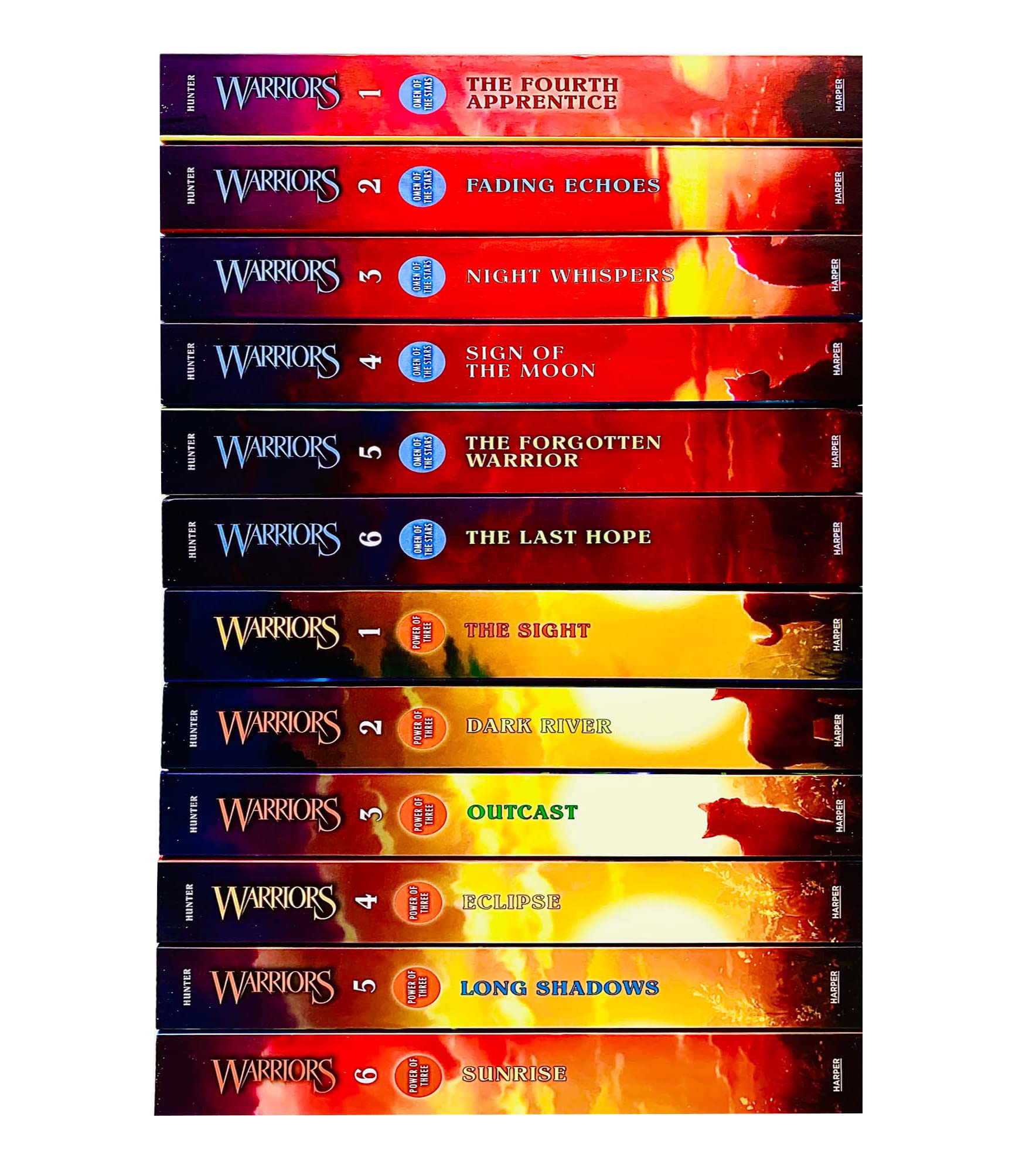 Warrior Cats Volume 13 to 24 Books Collection Set (The Complete Third Series (Warriors: Power of Three Volume 13 to 18) & The Complete Fourth Series (Warriors: Omen Of The Stars Volume 19 to 24)