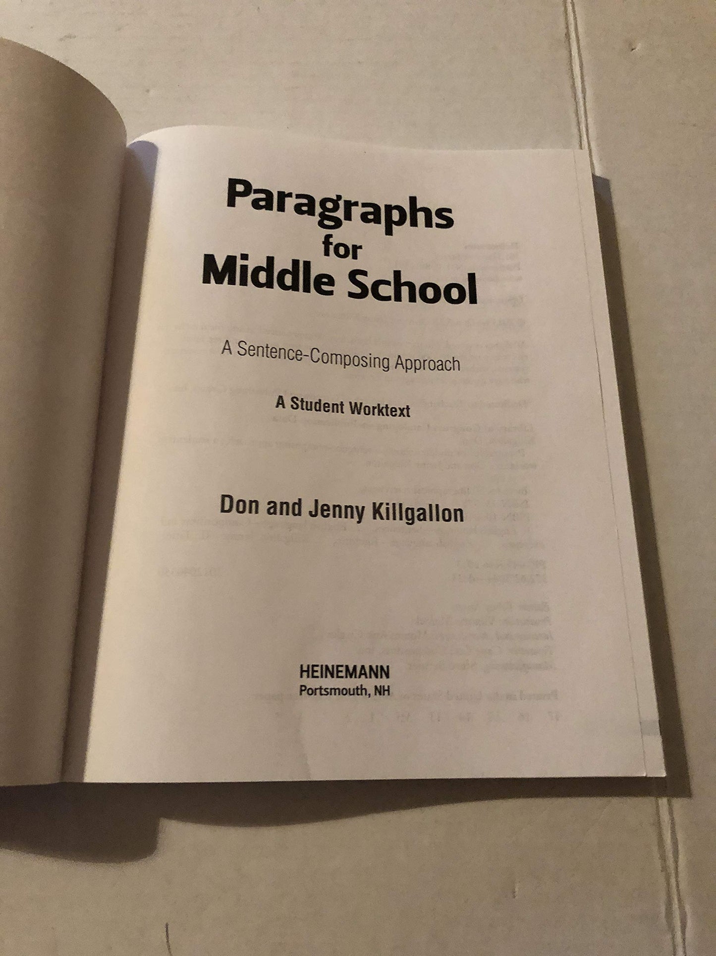 Paragraphs for Middle School: A Sentence-Composing Approach