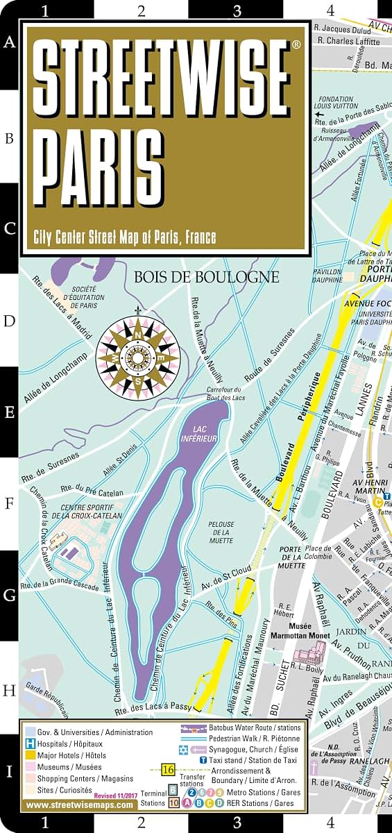 Streetwise Paris Map - Laminated City Center Street Map