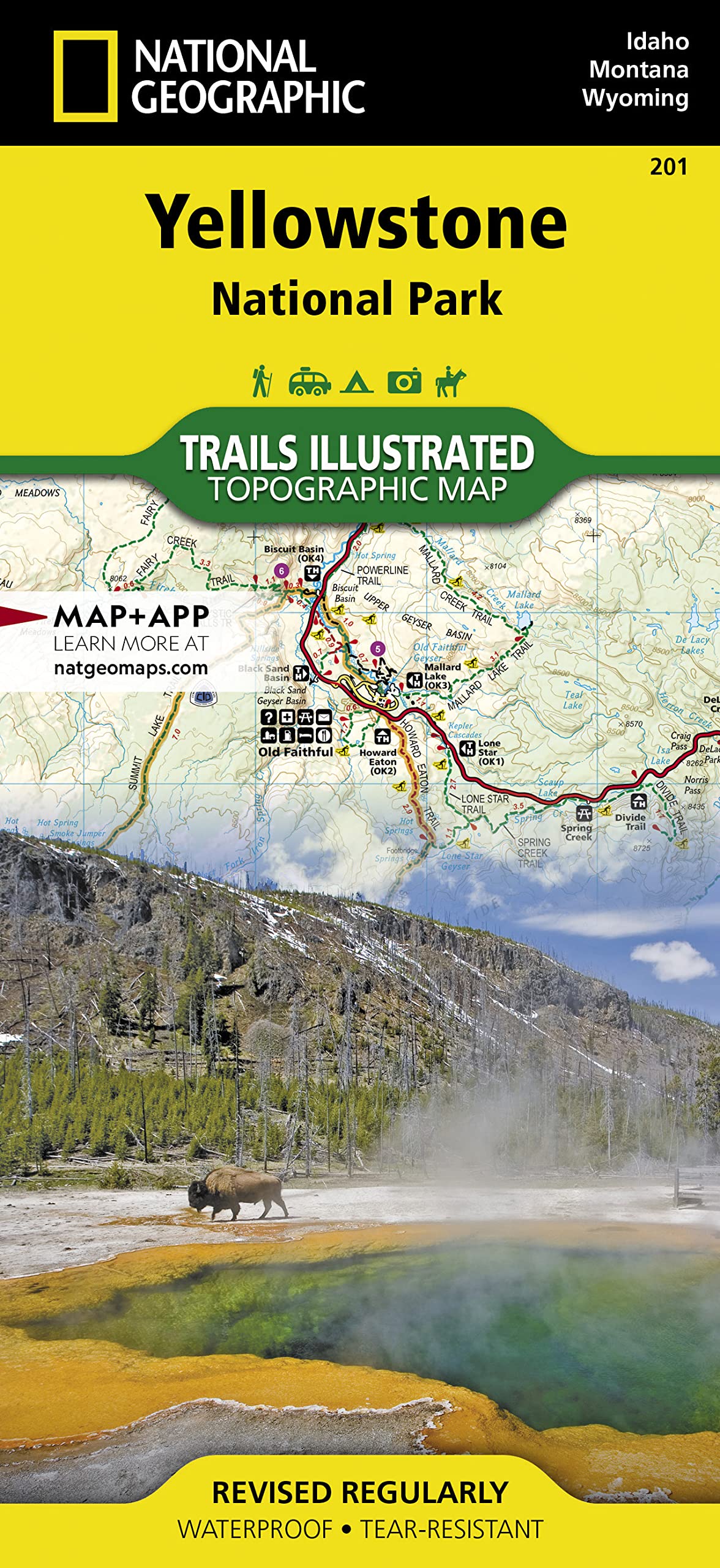 Yellowstone National Park Map (National Geographic Trails Illustrated Map, 201)