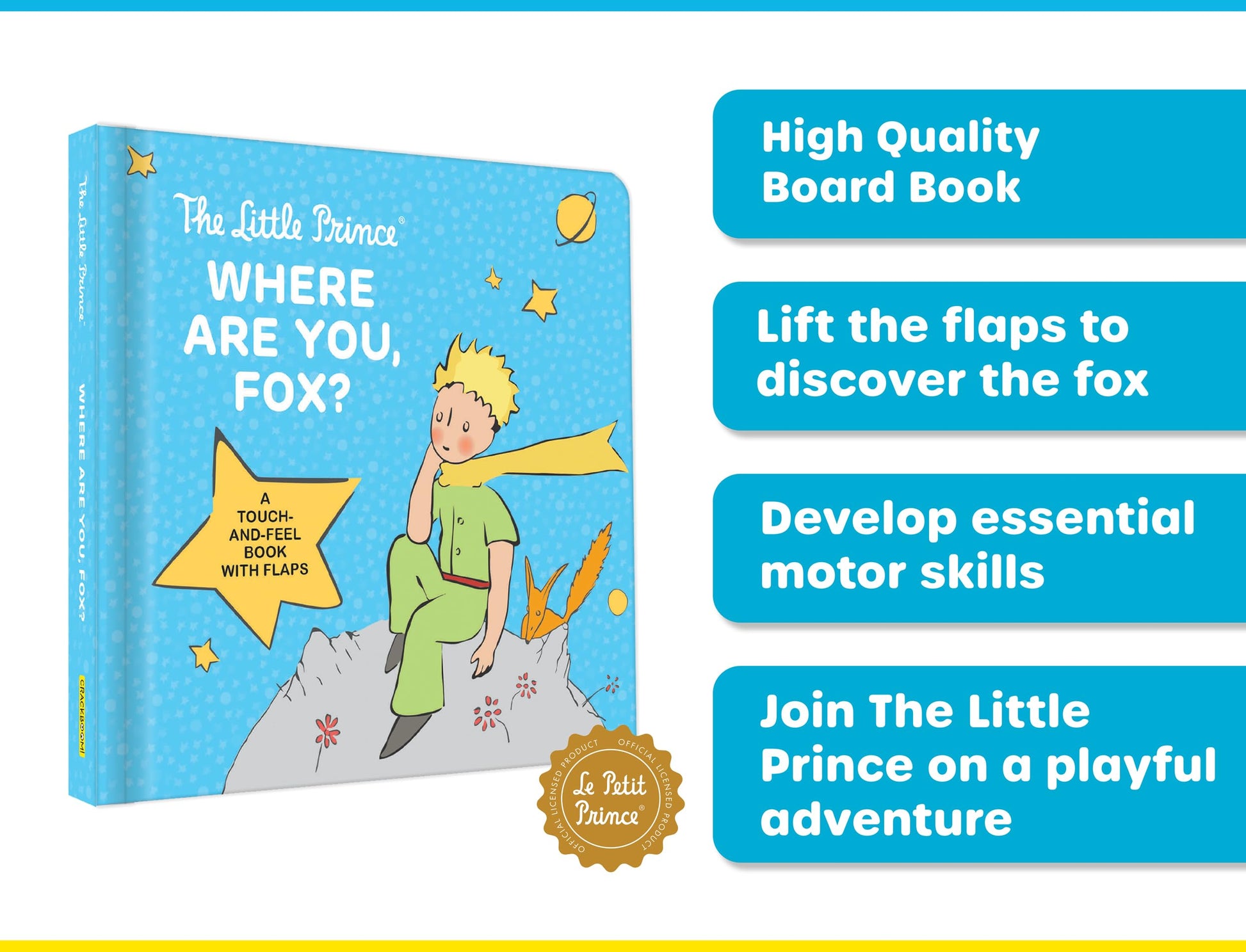 The Little Prince: Where Are You, Fox? - Touch-and-Feel Board Book for Kids Ages 1-4  Lift-the-Flap Interactive Book, Sensory and Motor Skill Development: A Touch-and-Feel Board Book with Flaps