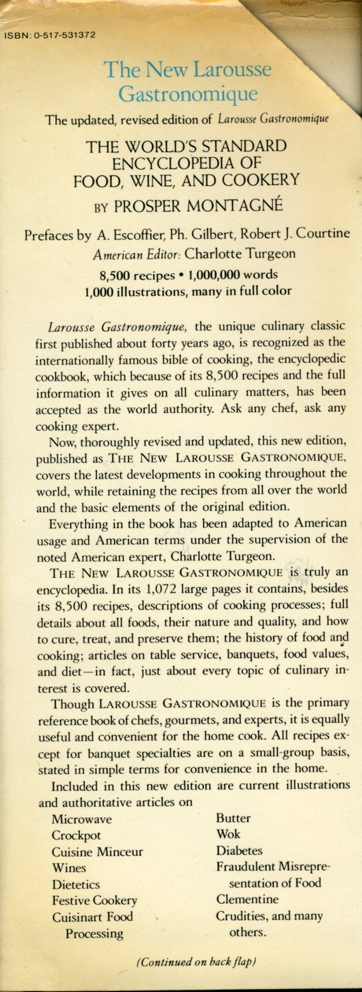 The New Larousse Gastronomique: The Encyclopedia of Food, Wine & Cookery