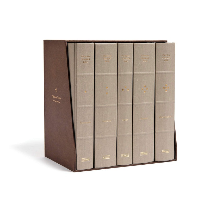 CSB Reader's Bible, Cloth Over Board, Five-Volume Collection, Black Letter, Single-Column, Reader's Format, Slip Case, Easy-to-Read Bible Serif Type