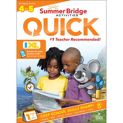 Summer Bridge Activities Quick 4th to 5th Grade Workbooks All Subjects, Activity Book With Math, Language Arts, Social Studies, Science, Fitness, Reading, Handwriting, and Reinforcement Learning