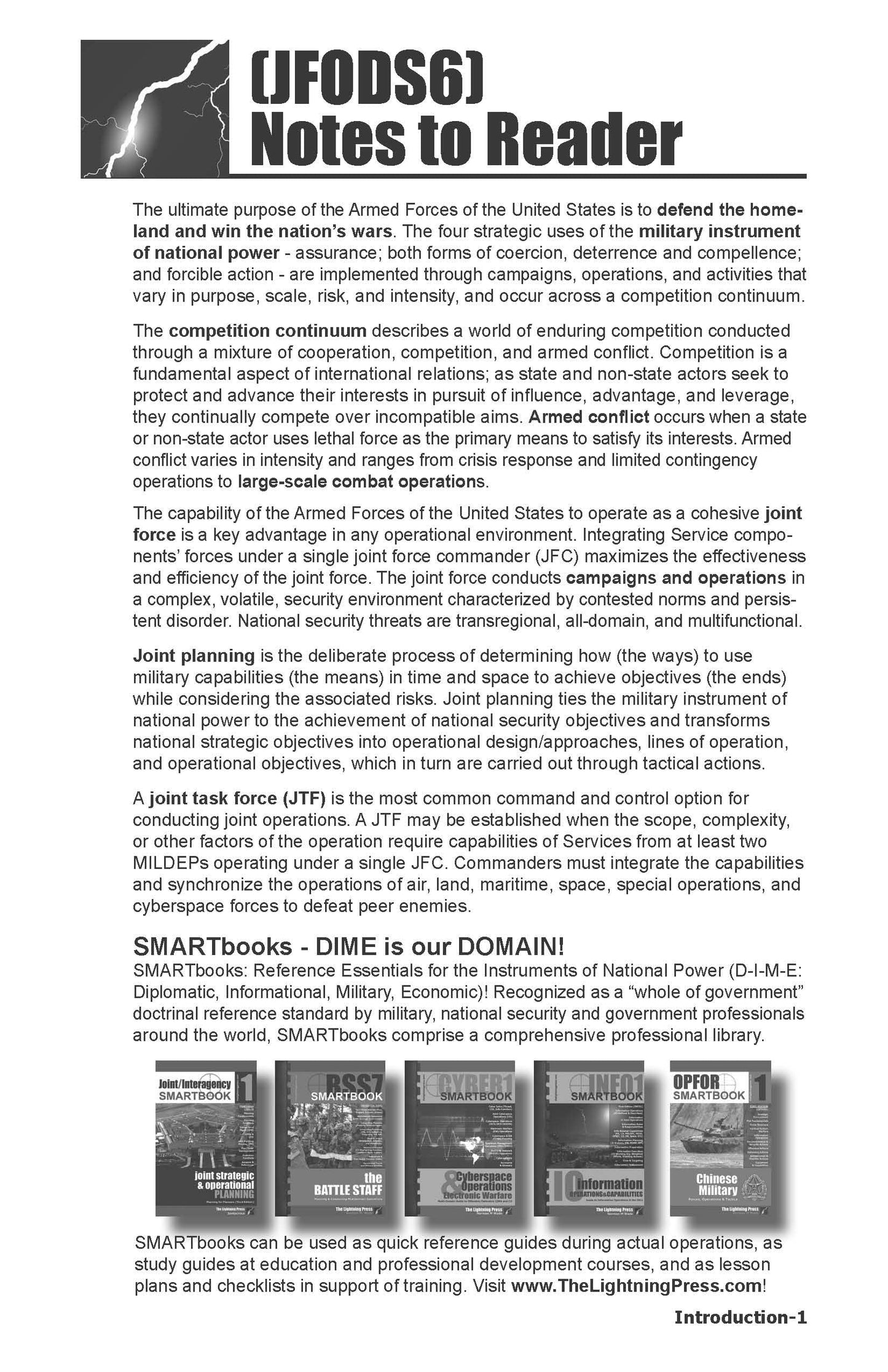 JFODS6: The Joint Forces Operations & Doctrine SMARTbook, 6th Ed.