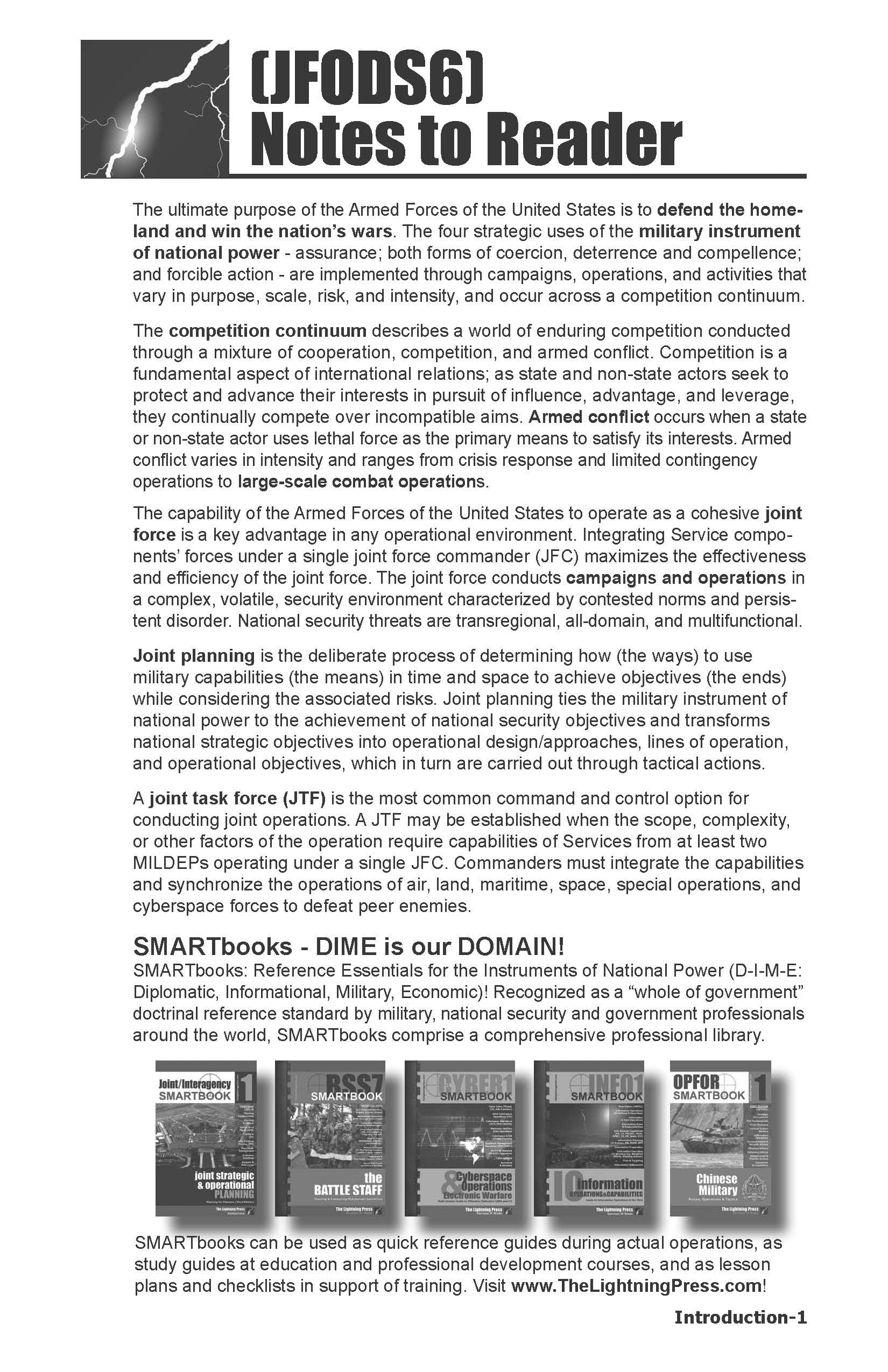 JFODS6: The Joint Forces Operations & Doctrine SMARTbook, 6th Ed.