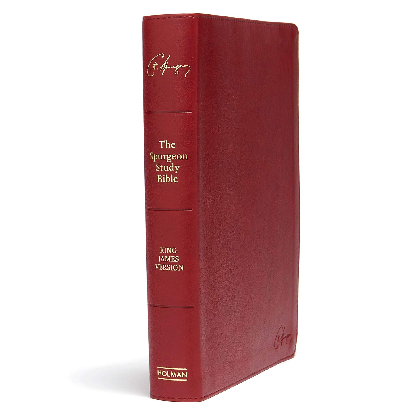 KJV Spurgeon Study Bible, Crimson LeatherTouch, Black Letter, Pure Cambridge Text, Study Notes and Commentary, Quotes, Sermons Outlines, Easy-to-Read Bible MCM Type