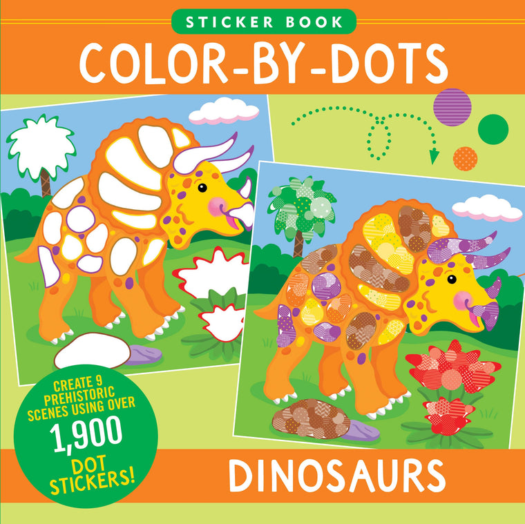 Color-By-Dots Sticker Book - Dinosaurs (Use over 1,900 dot stickers to create 9 incredible scenes)