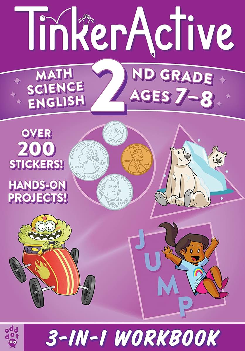 TinkerActive 2nd Grade 3-in-1 Workbook: Math, Science, English Language Arts (TinkerActive Workbooks)
