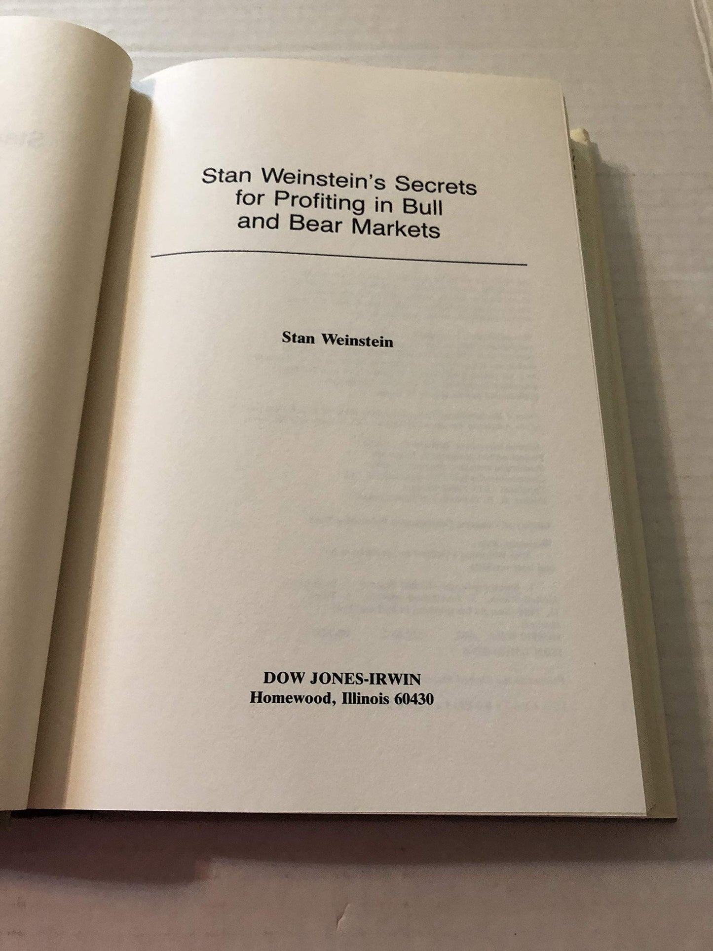 Stan Weinstein's Secrets for Profiting in Bull and Bear Markets