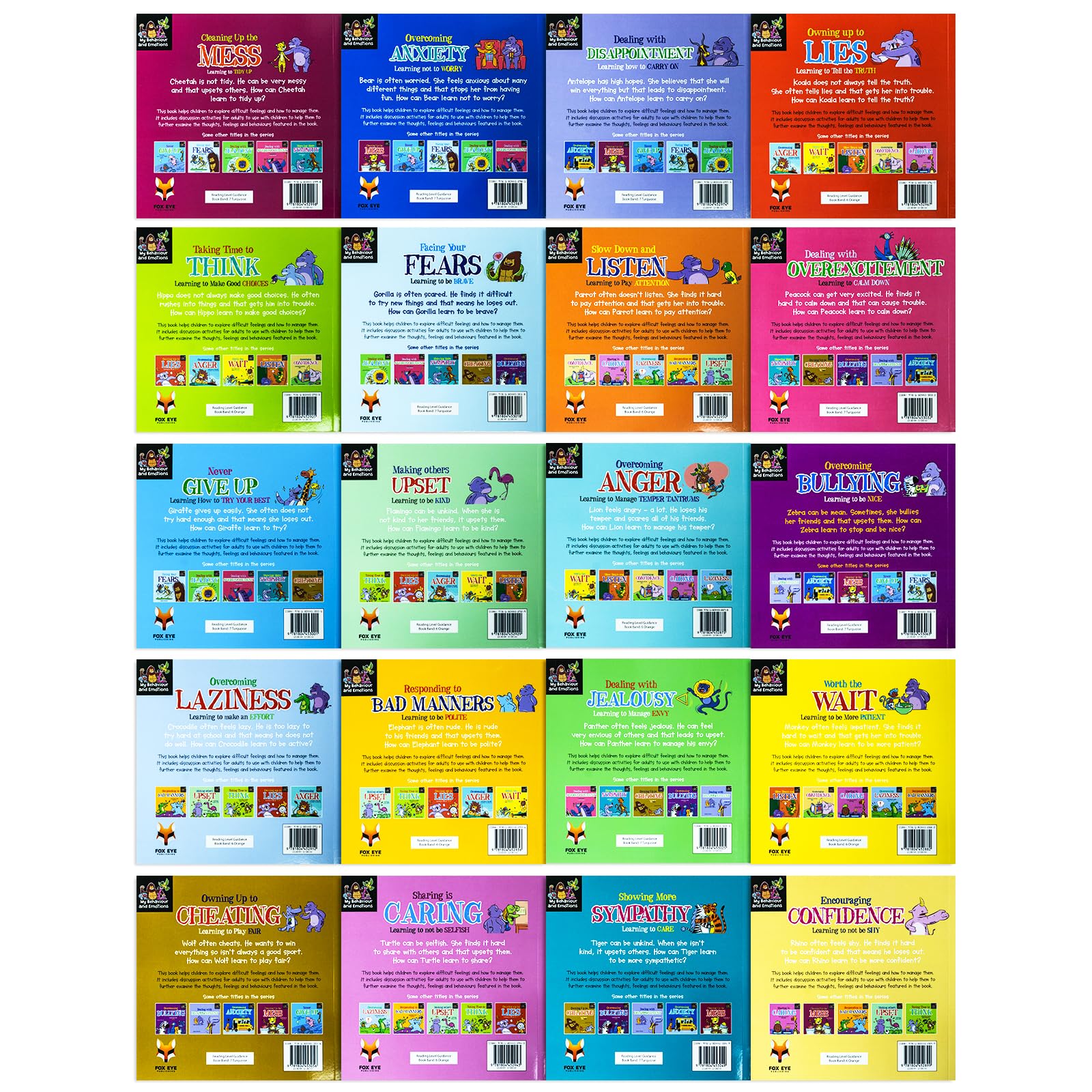 My Behaviour and Emotions Library 20 Books Box Set: Anxiety, Confidence, Bullying, Sympathy, Lying, Jealousy, Anger, Patience, Sharing, Bad Manners, Kindness