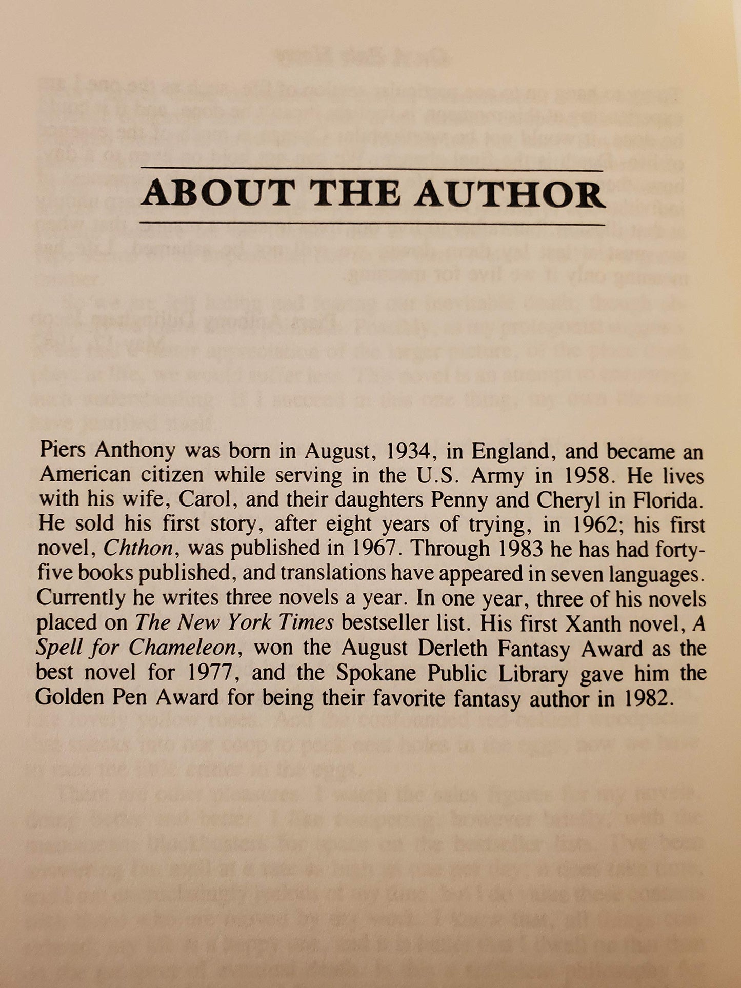 On a Pale Horse (Incarnations of Immortality, Book 1) by Ant