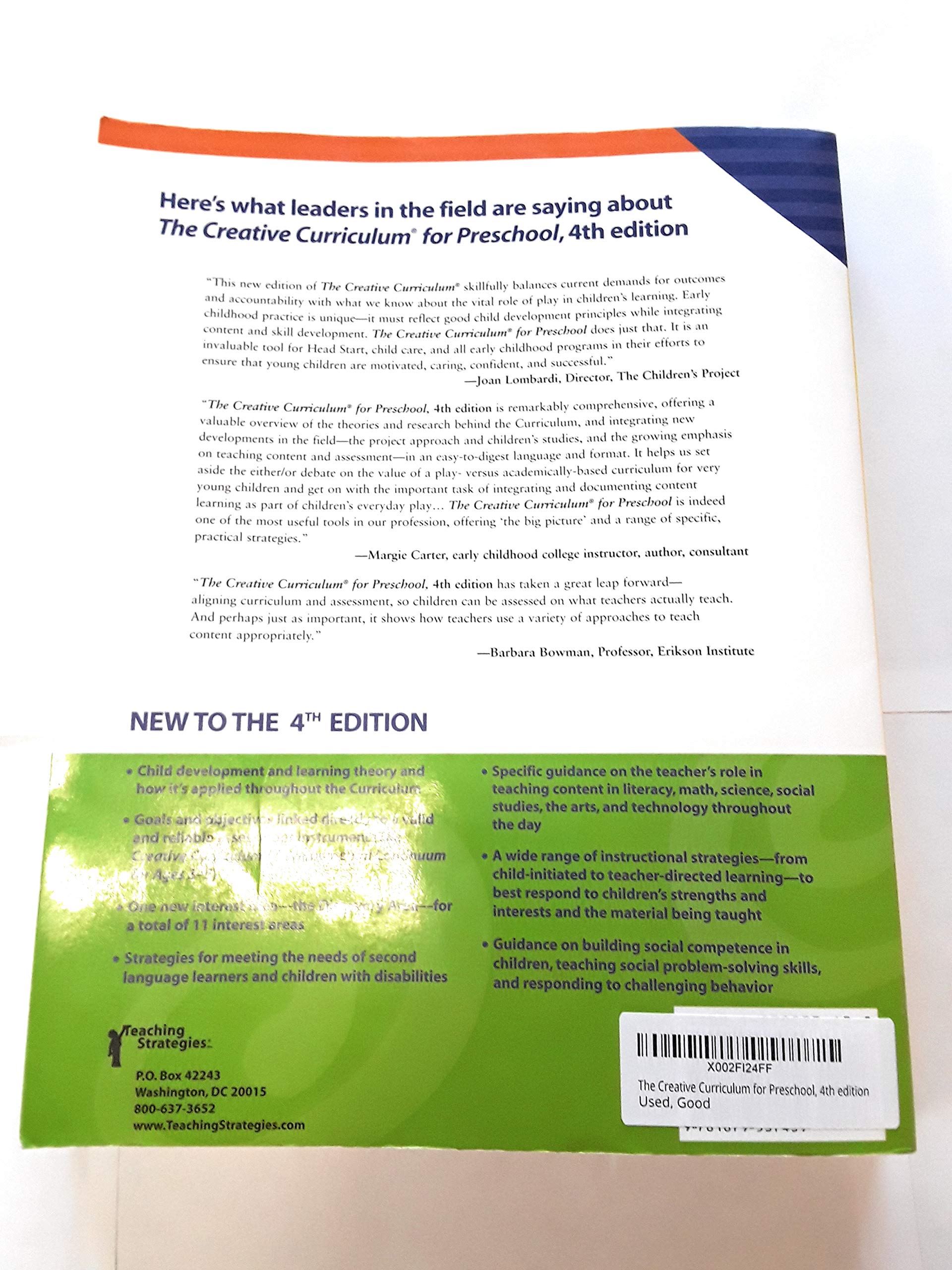 The Creative Curriculum for Preschool, 4th edition