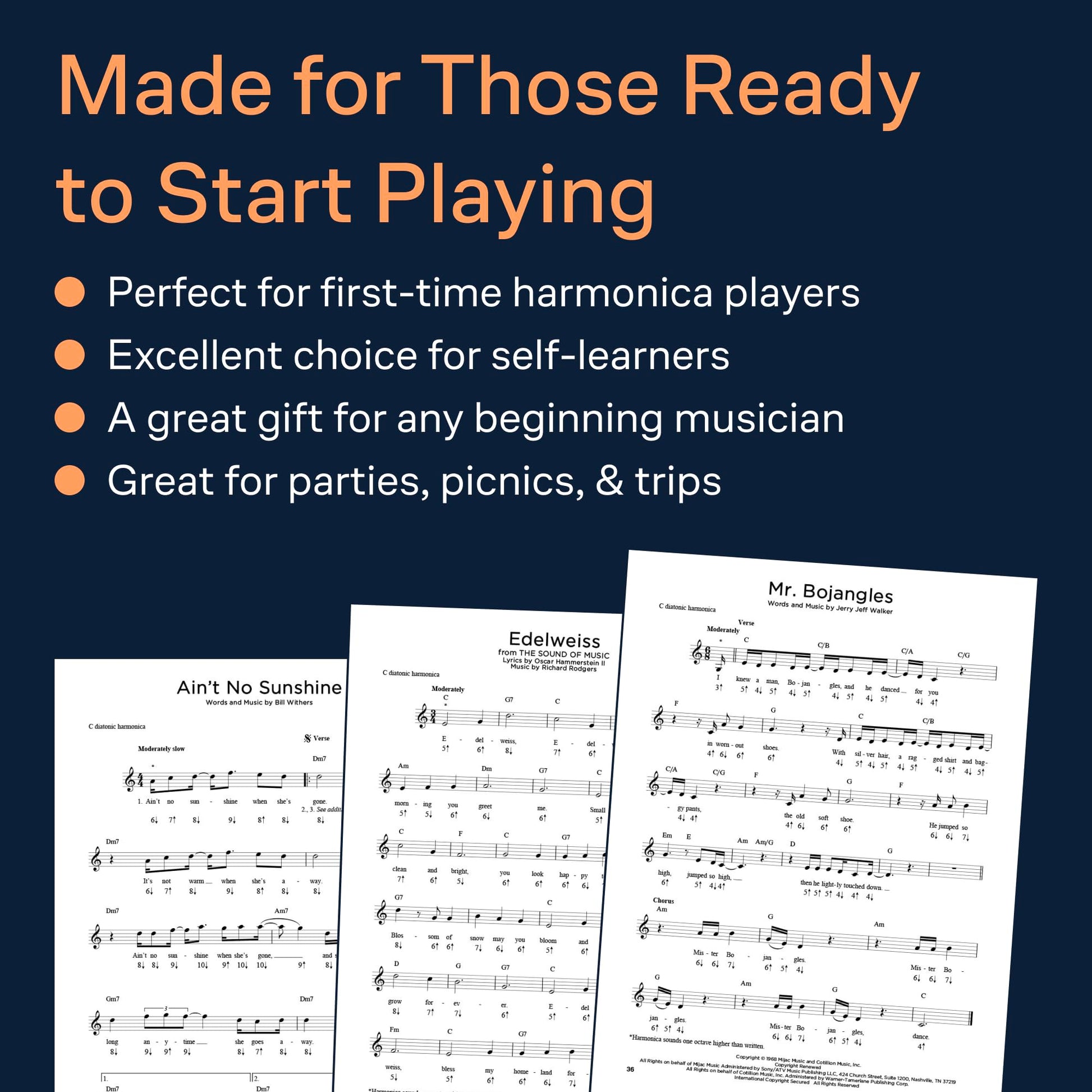 First 50 Songs You Should Play on Harmonica  Easy Songbook for Beginners to Learn over 50 Folk,Pop and Classic Rock Hits  Sheet Music for 10 Hole C Diatonic Harmonica Players