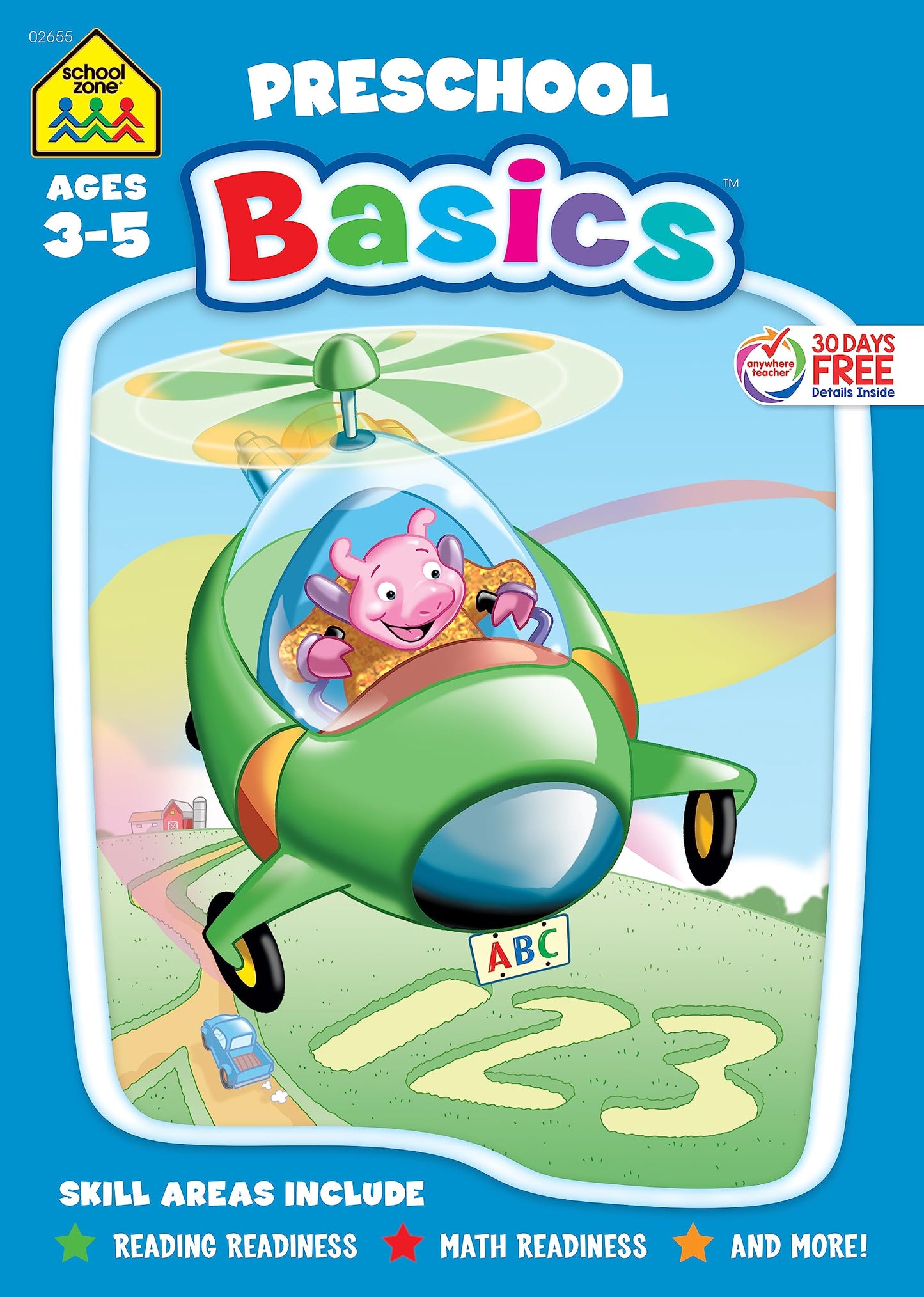 School Zone Preschool Basics Workbook: 96 Pages, Pre-K, Preschool Readiness, Alphabet, Numbers, Counting, Beginning Sounds, Classifying, Ages 3-5