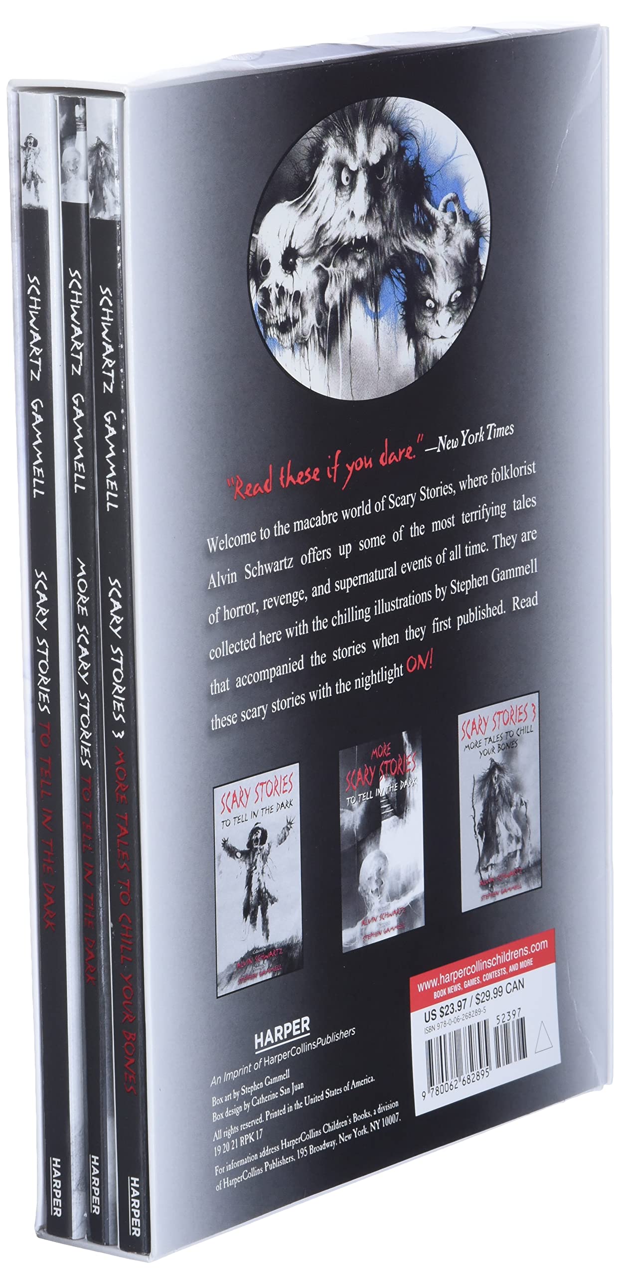 Scary Stories Paperback Box Set: The Complete 3-Book Collection with Classic Art by Stephen Gammell