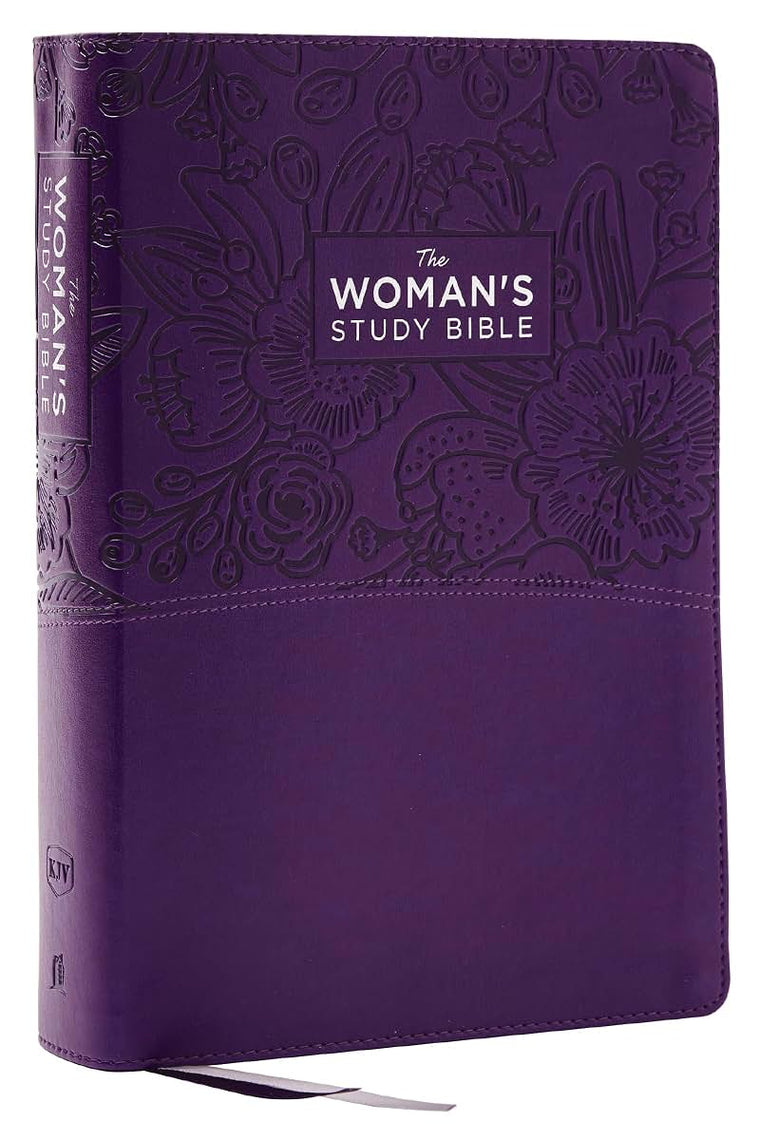KJV, The Woman's Study Bible, Purple Leathersoft, Red Letter, Full-Color Edition, Comfort Print (Thumb Indexed): Receiving God's Truth for Balance, Hope, and Transformation