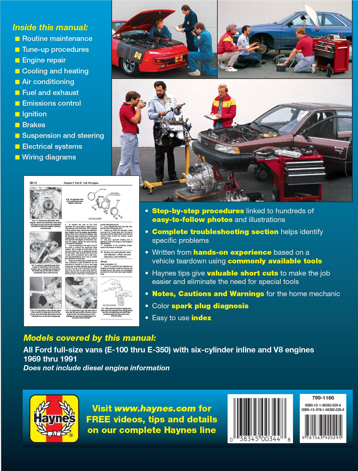 Ford Full-Size Econoline E-100 thru E-350 Gas Engine Vans (1969-1991) Haynes Repair Manual (Does Not Include Information Specific to Diesel Engines)