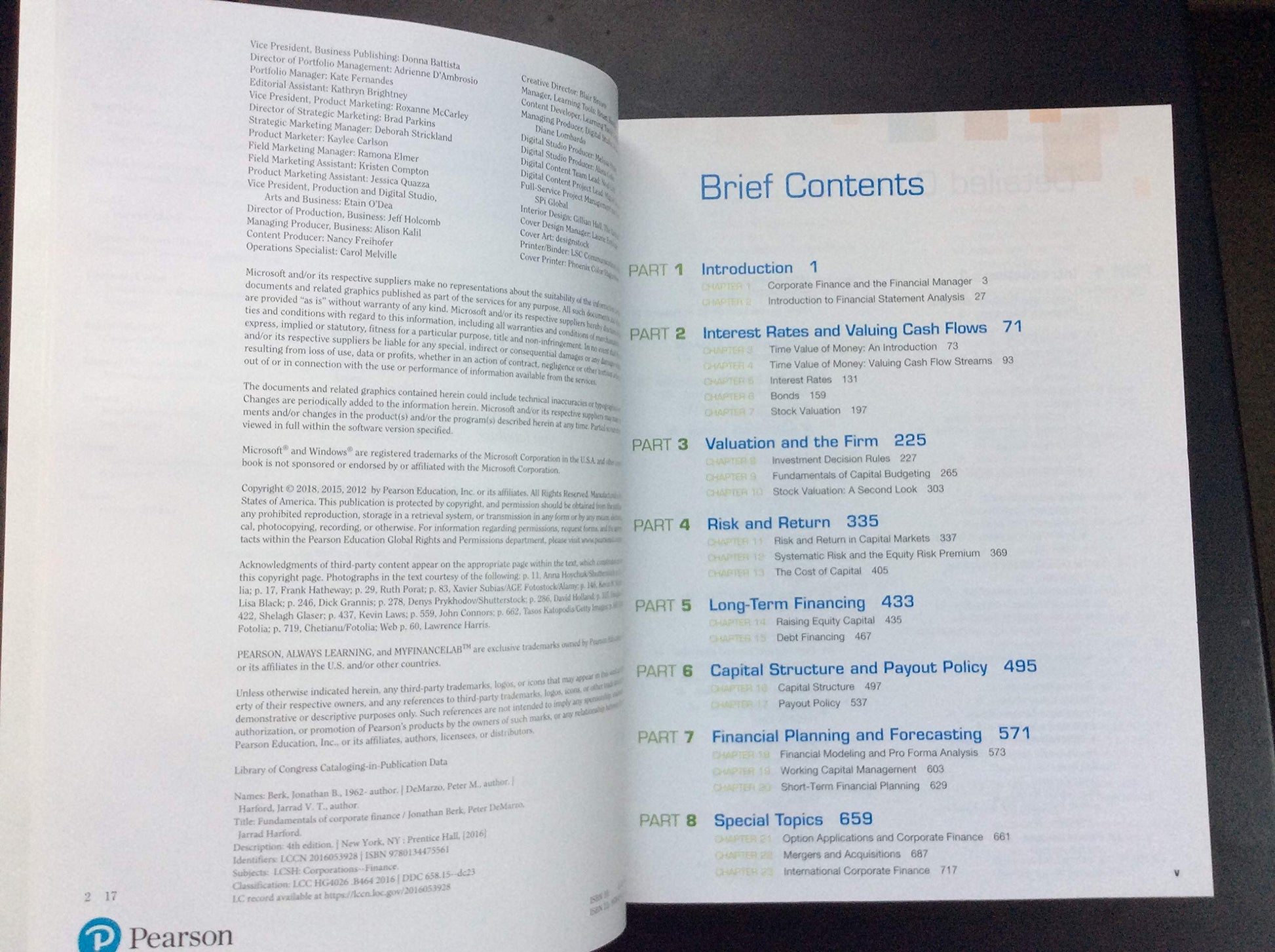 Fundamentals of Corporate Finance (Berk, DeMarzo & Harford, The Corporate Finance Series)