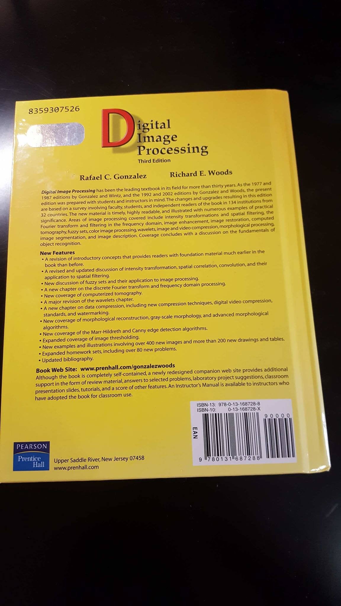 Digital Image Processing (3rd Edition) by Gonzalez, Rafael C