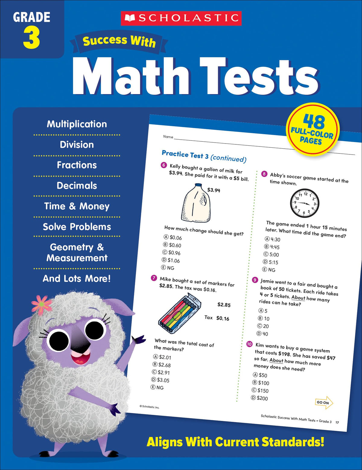 Scholastic Success with Math Tests Grade 3 Workbook