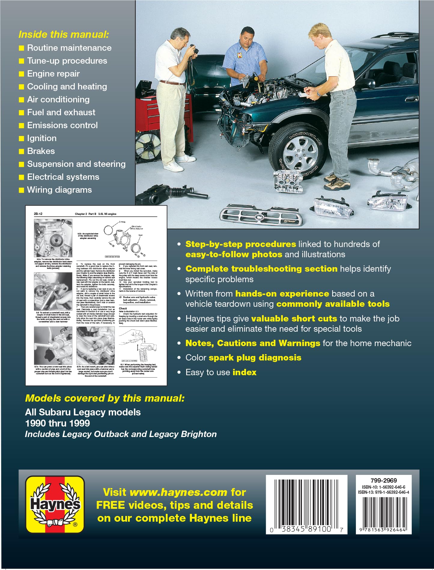Subaru Legacy 1990 thru 1999 (Haynes Repair Manual)
