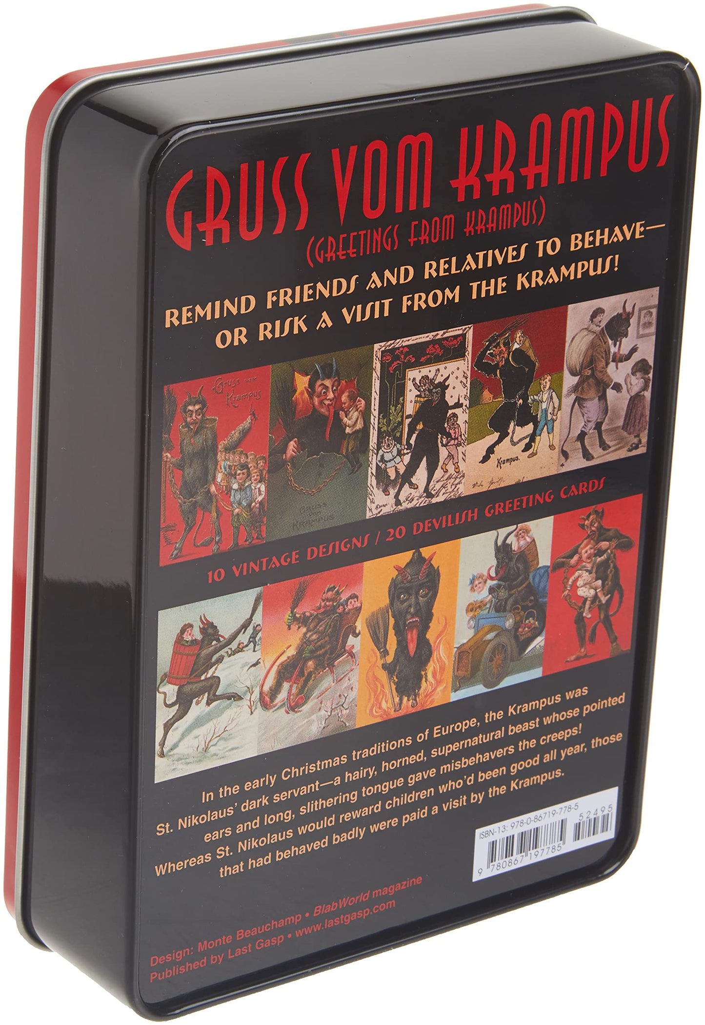 Krampus Greeting Cards Set One: 20 Assorted Cards in Deluxe Tin