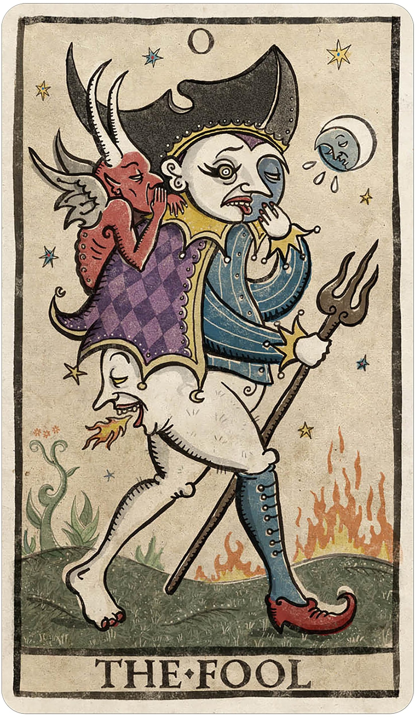 Trionfi Della Luna Tarot: Fully Illustrated 78-card Tarot Deck Inspired by Marseilles Style Tarot, Includes 68-Page Booklet of Card Meanings, Packaged in Premium Tuckbox, Insightful Tarot Readings