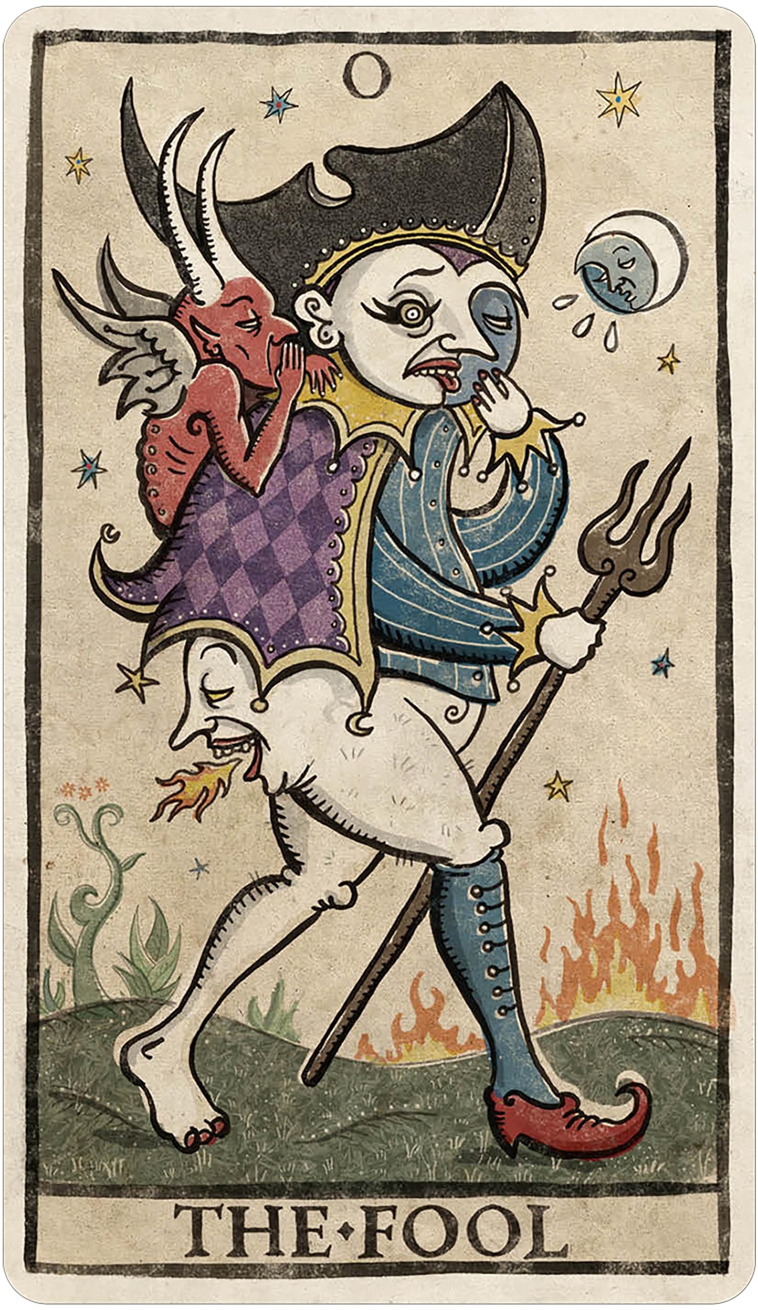 Trionfi Della Luna Tarot: Fully Illustrated 78-card Tarot Deck Inspired by Marseilles Style Tarot, Includes 68-Page Booklet of Card Meanings, Packaged in Premium Tuckbox, Insightful Tarot Readings