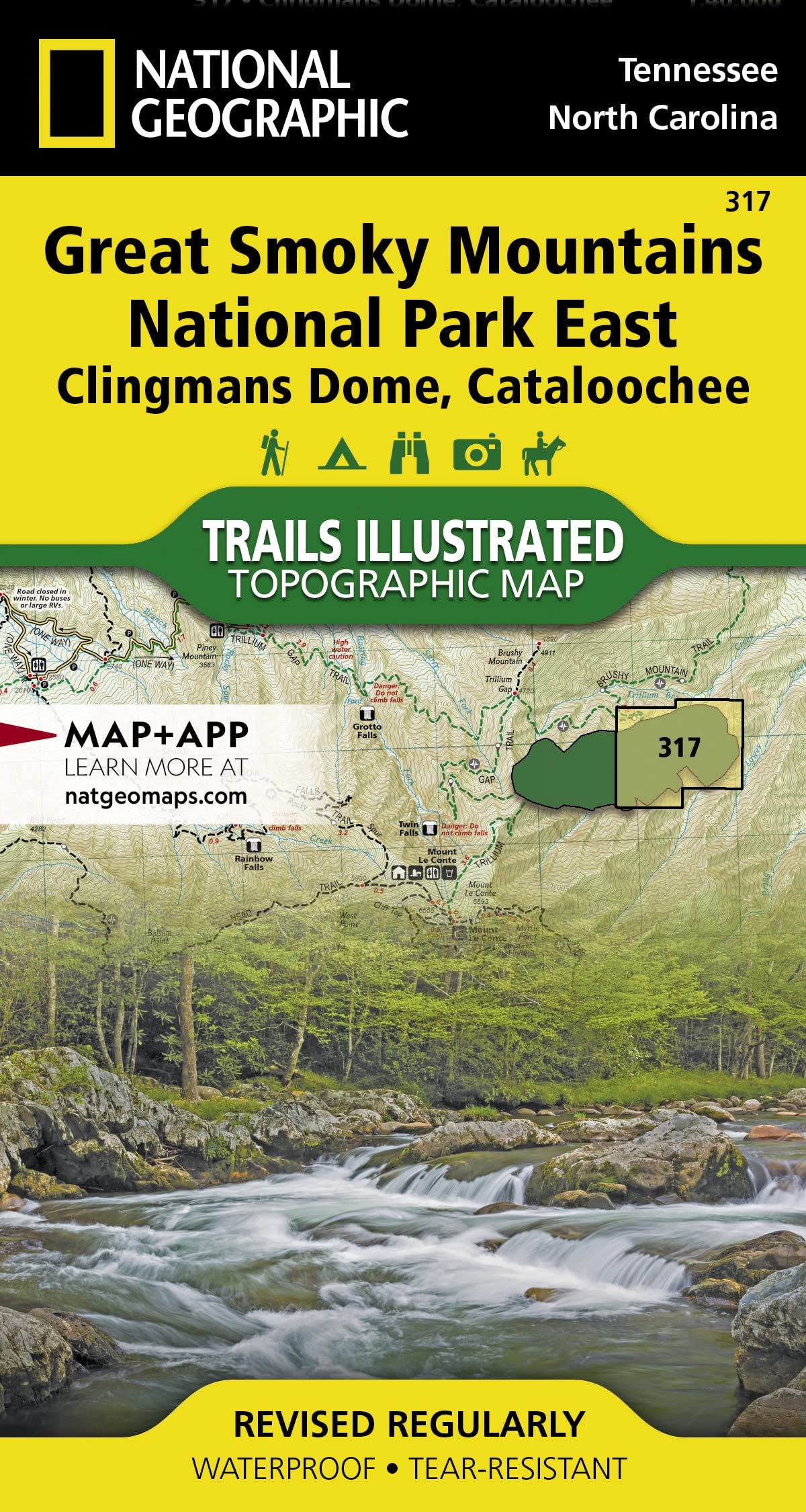 Great Smoky Mountains National Park East: Clingmans Dome, Cataloochee Map (National Geographic Trails Illustrated Map, 317)