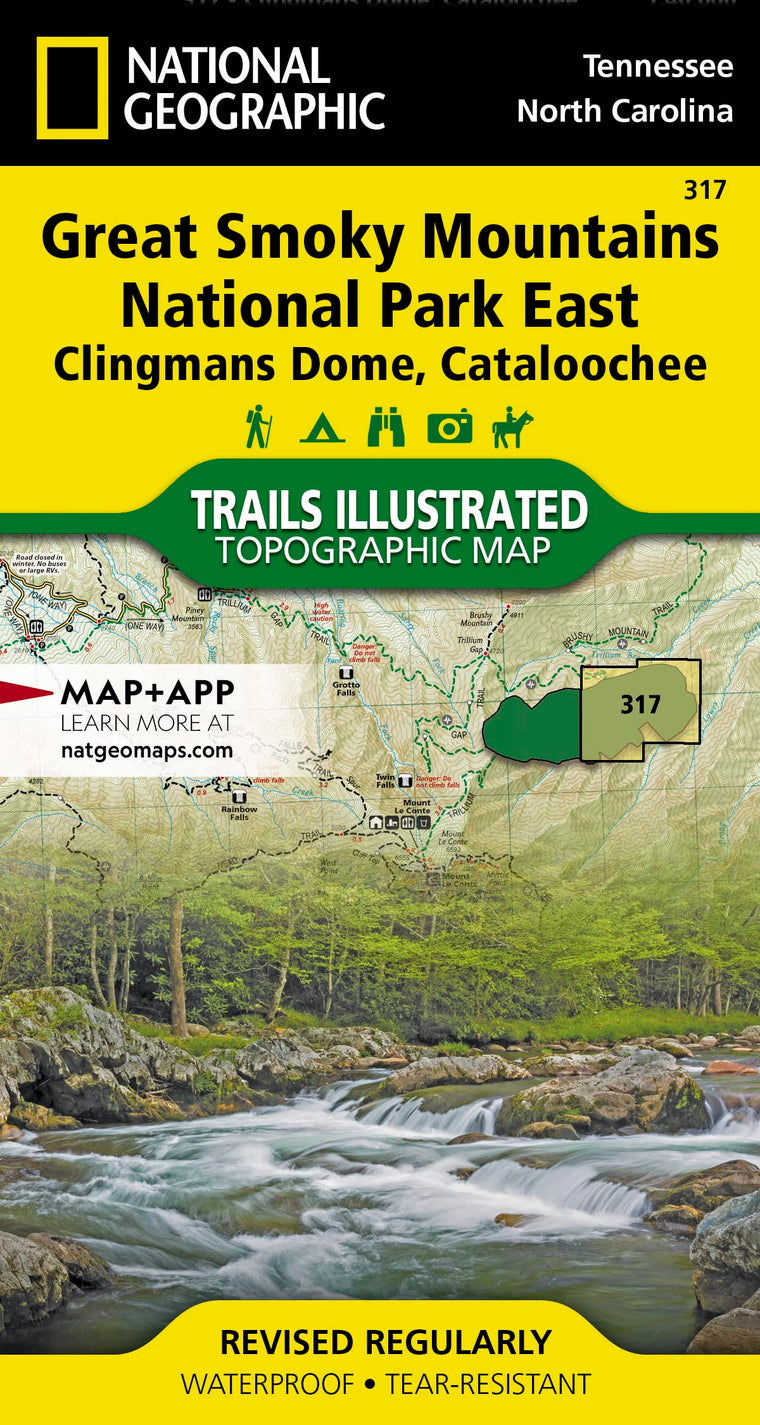 Great Smoky Mountains National Park East: Clingmans Dome, Cataloochee Map (National Geographic Trails Illustrated Map, 317)