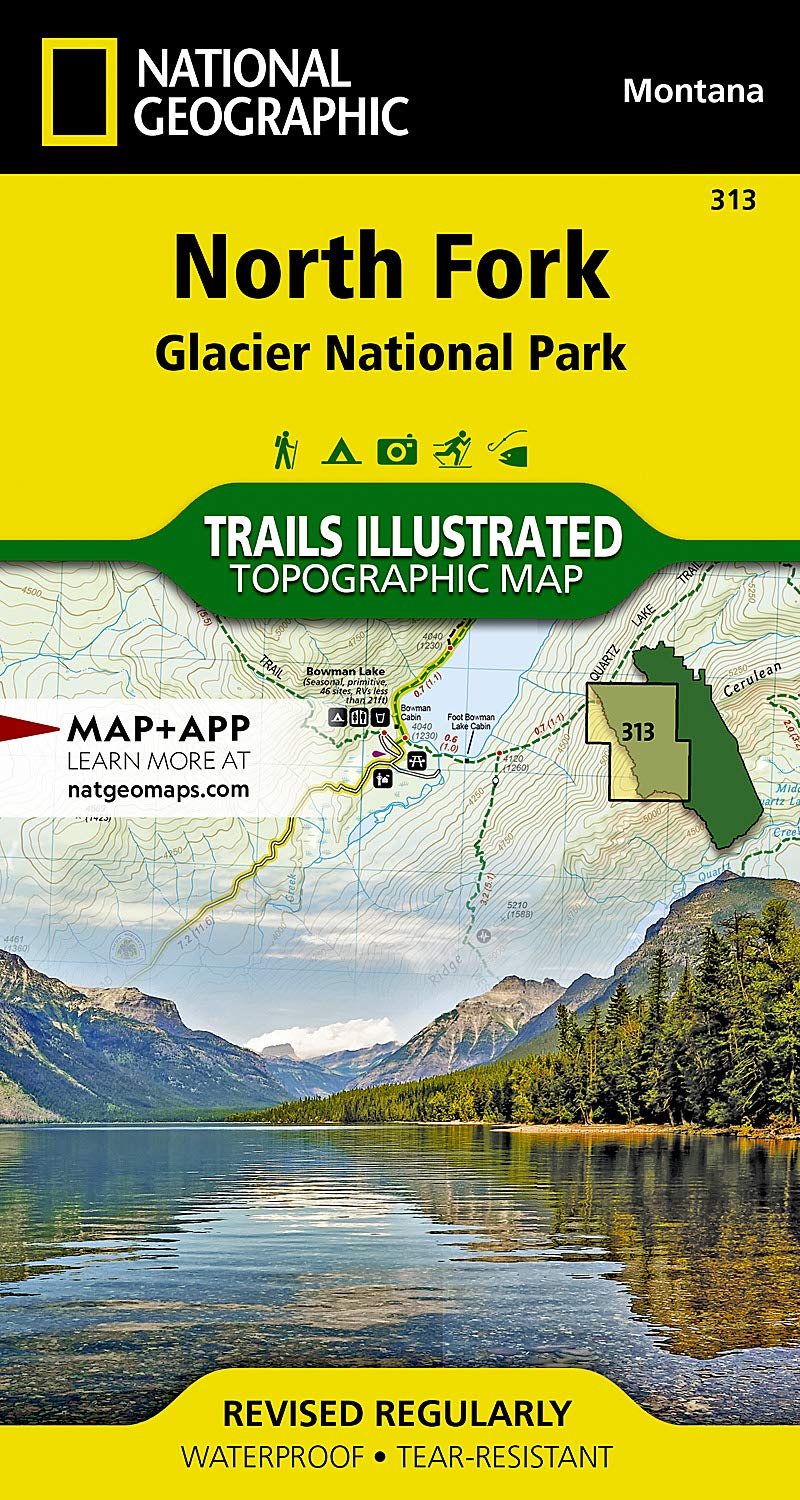 North Fork: Glacier National Park Map (National Geographic Trails Illustrated Map, 313)