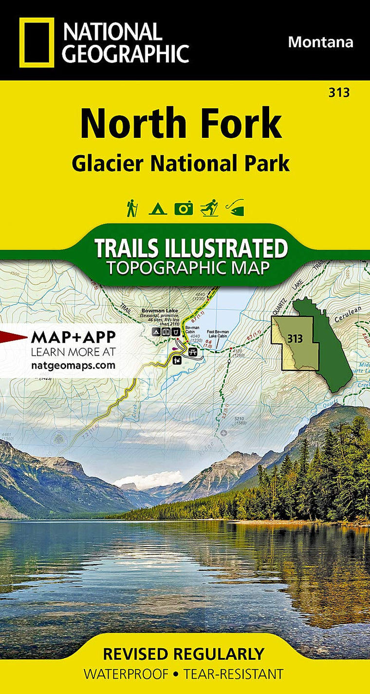 North Fork: Glacier National Park Map (National Geographic Trails Illustrated Map, 313)