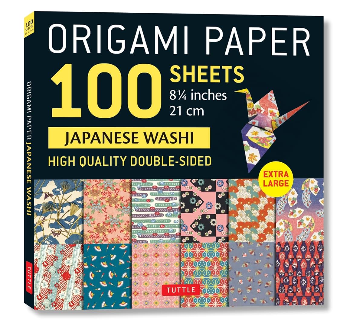 Origami Paper 100 sheets Japanese Washi 8 1/4" (21 cm): Extra Large Double-Sided Origami Sheets Printed with 12 Different Designs (Instructions for 5 Projects Included)