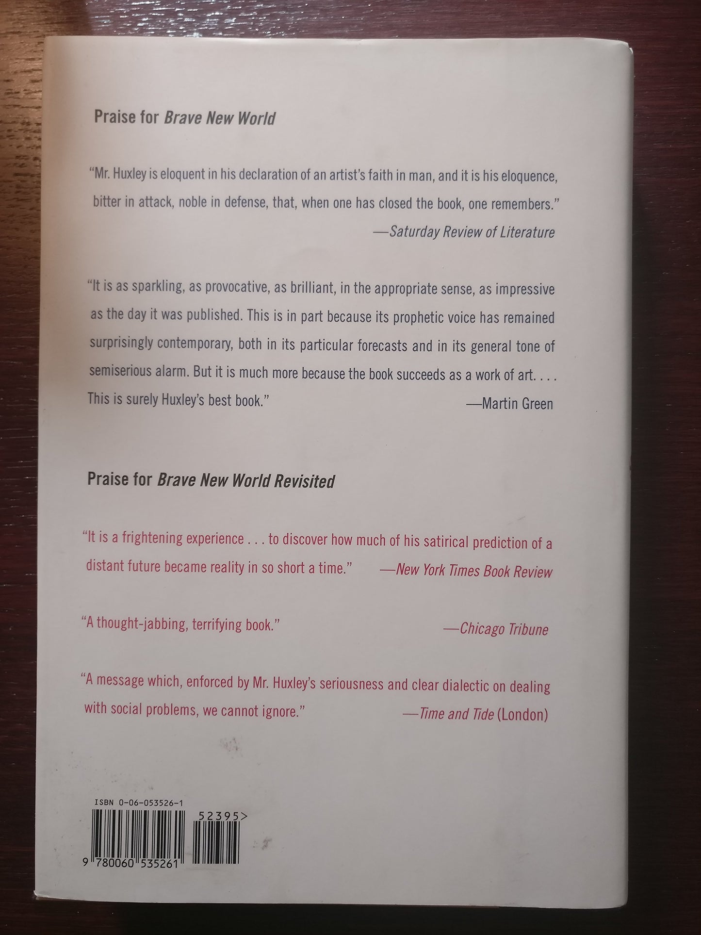 Brave New World and Brave New World Revisited by Aldous Huxley
