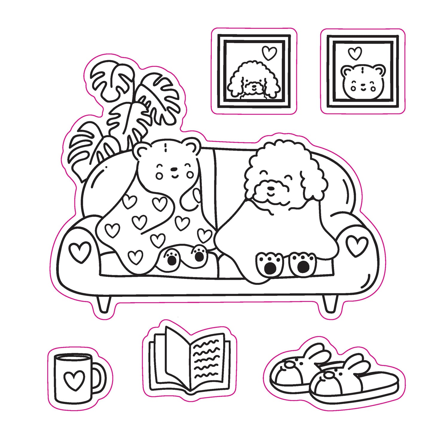 Max Relax: Coloring Book with Stickers (Cozy Coloring)