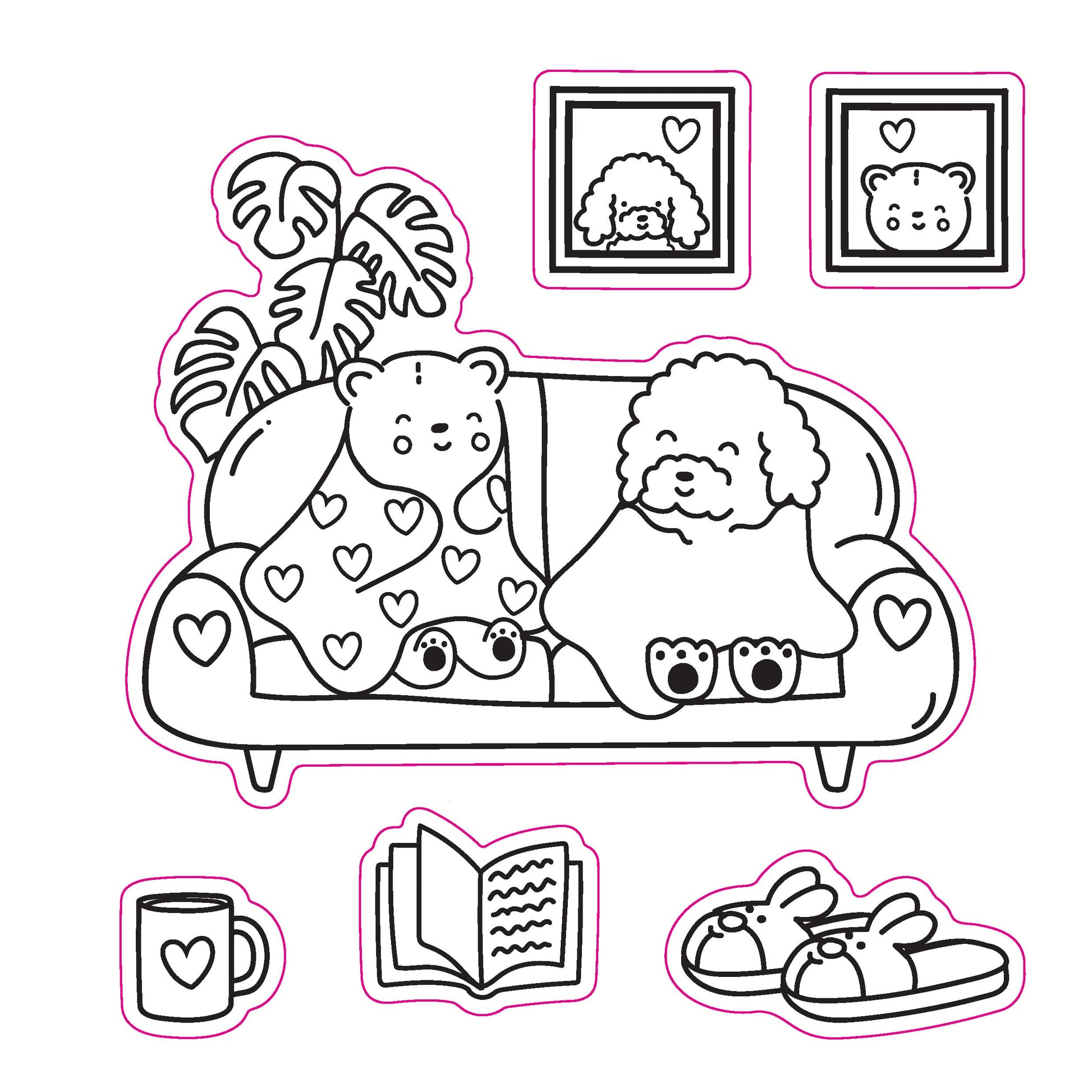Max Relax: Coloring Book with Stickers (Cozy Coloring)