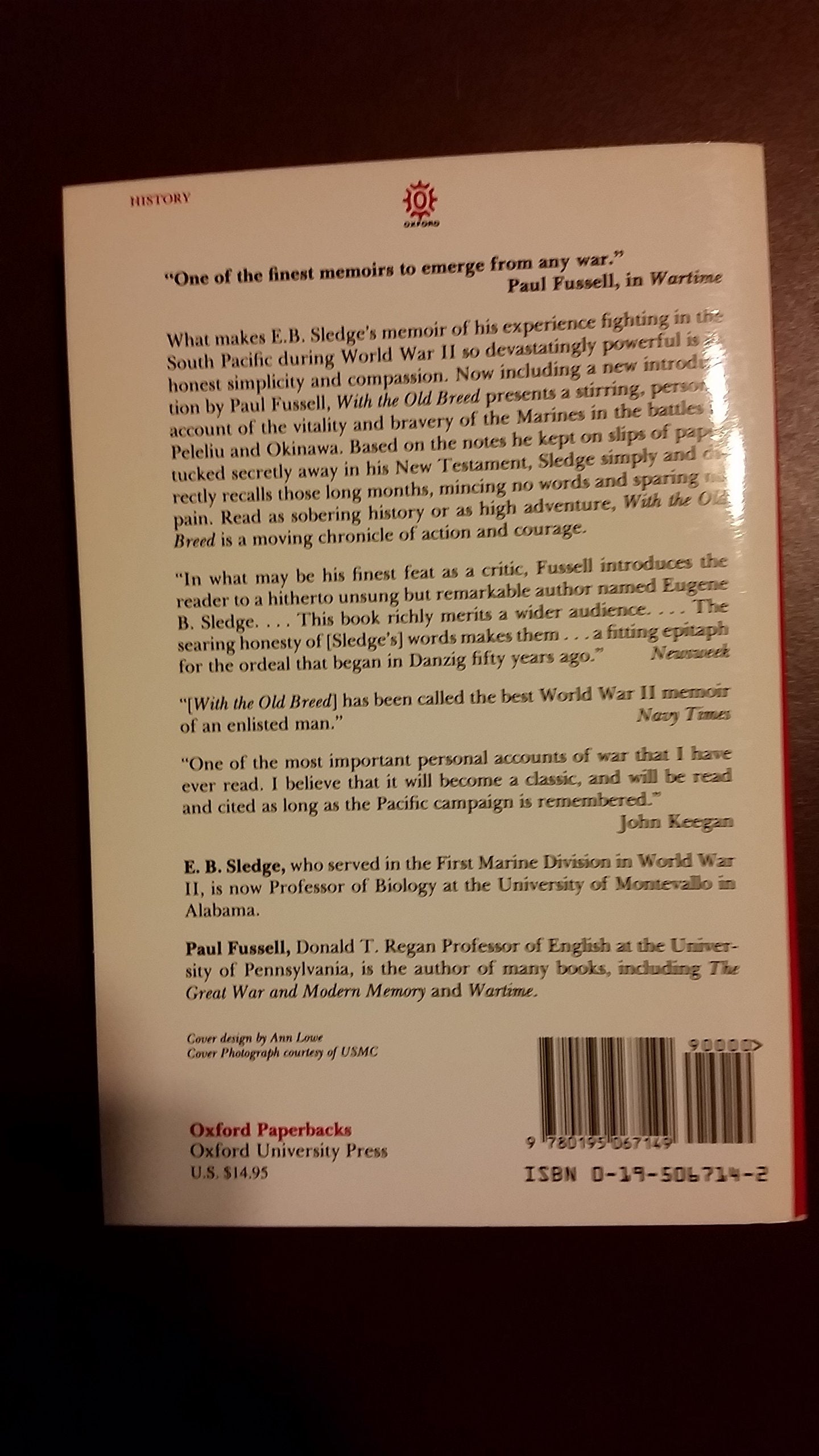 With the Old Breed: At Peleliu and Okinawa by Sledge, E. B.