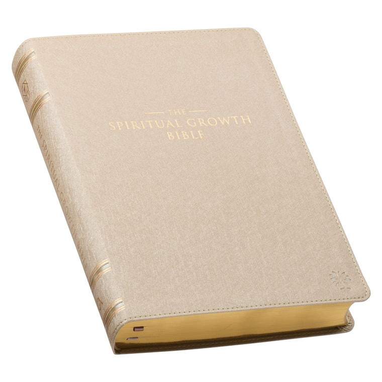 The Spiritual Growth Bible, Study Bible, NLT - New Living Translation Holy Bible, Faux Leather, Pearlescent Taupe (NLT Spiritual Growth Editions)