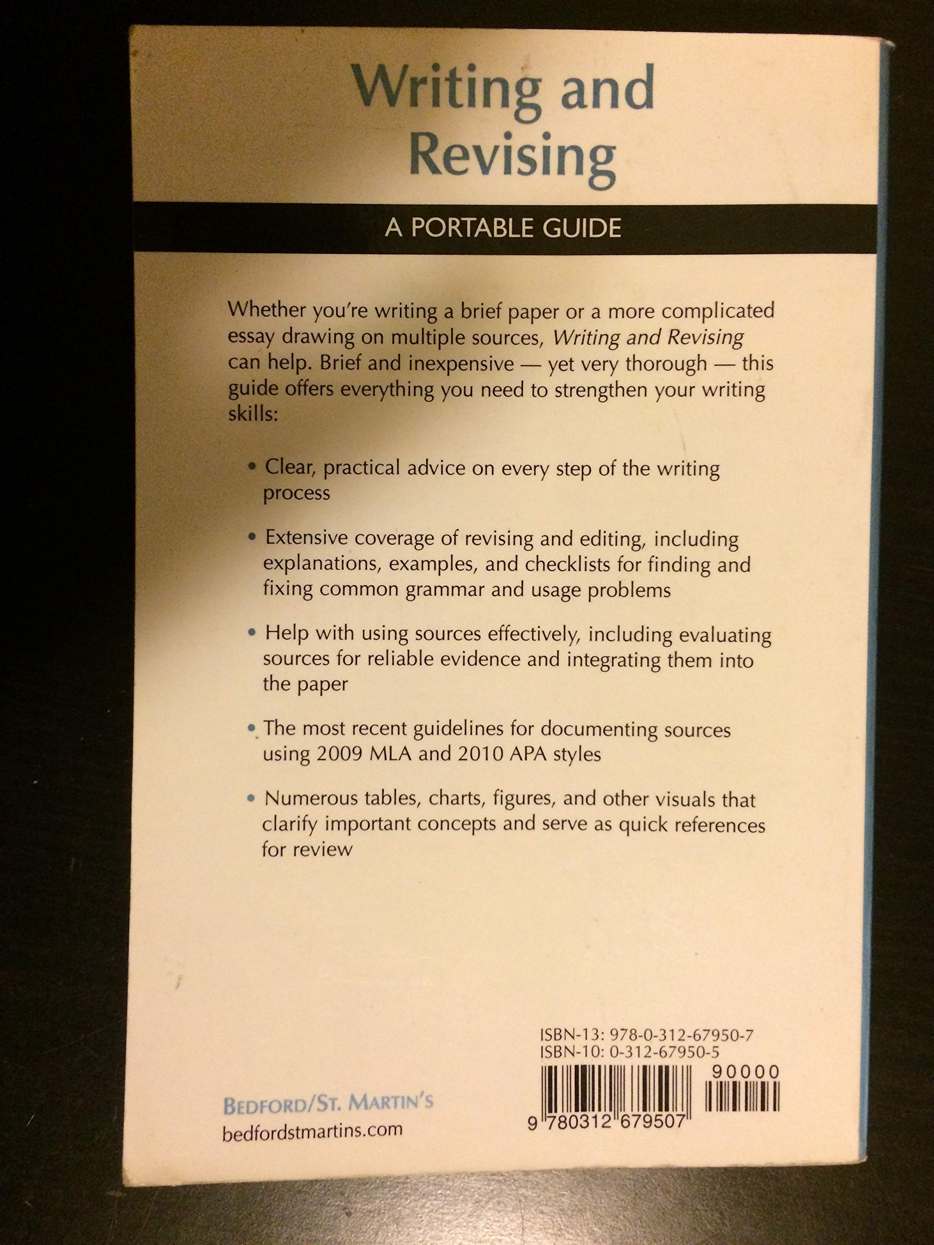 Writing and Revising with 2009 MLA and 2010 APA Updates: A Portable Guide