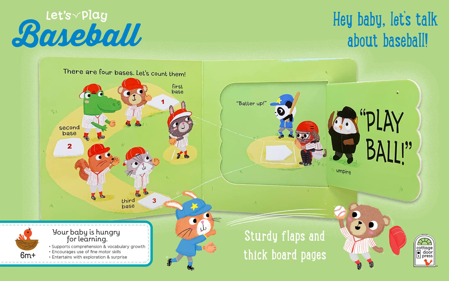 Let's Play Baseball! A Lift-a-Flap Board Book for Babies and Toddlers