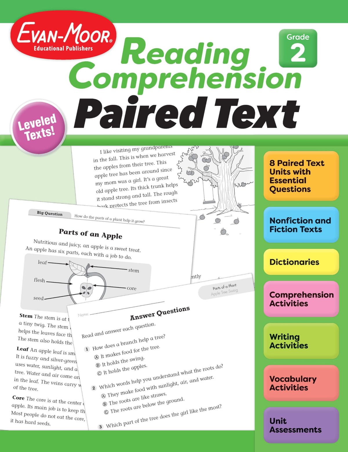 Evan-Moor Reading Comprehension: Paired Text grade 2, Homeschooling and Classroom Resource Workbook, Close Reading, Improve Reading Skills, Nonfiction ... (Reading Comprehension: Reading Paired Text)