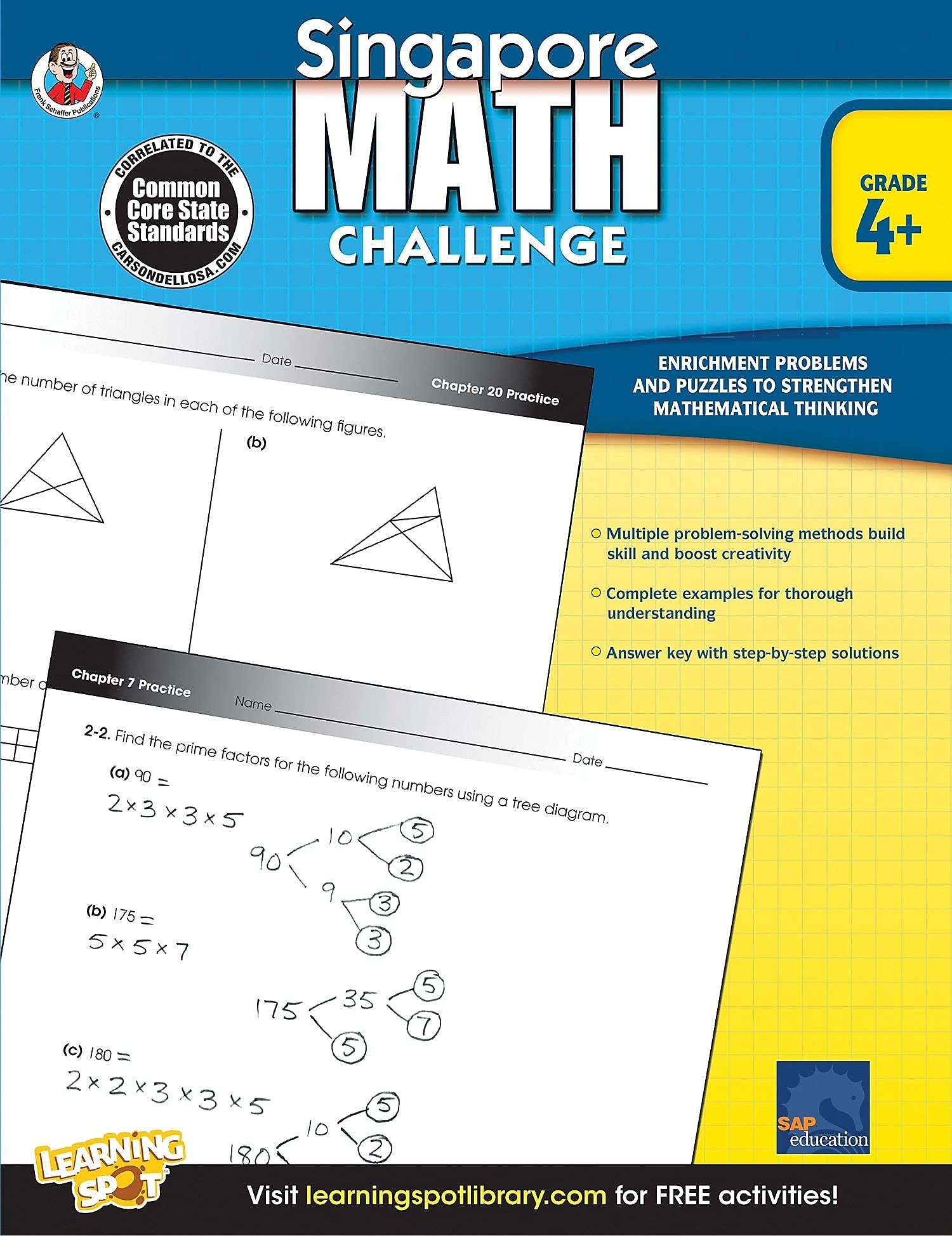 Carson Dellosa 704281 Frank Schaffer Singapore Math Challenge Workbook, Grades 4 - 6