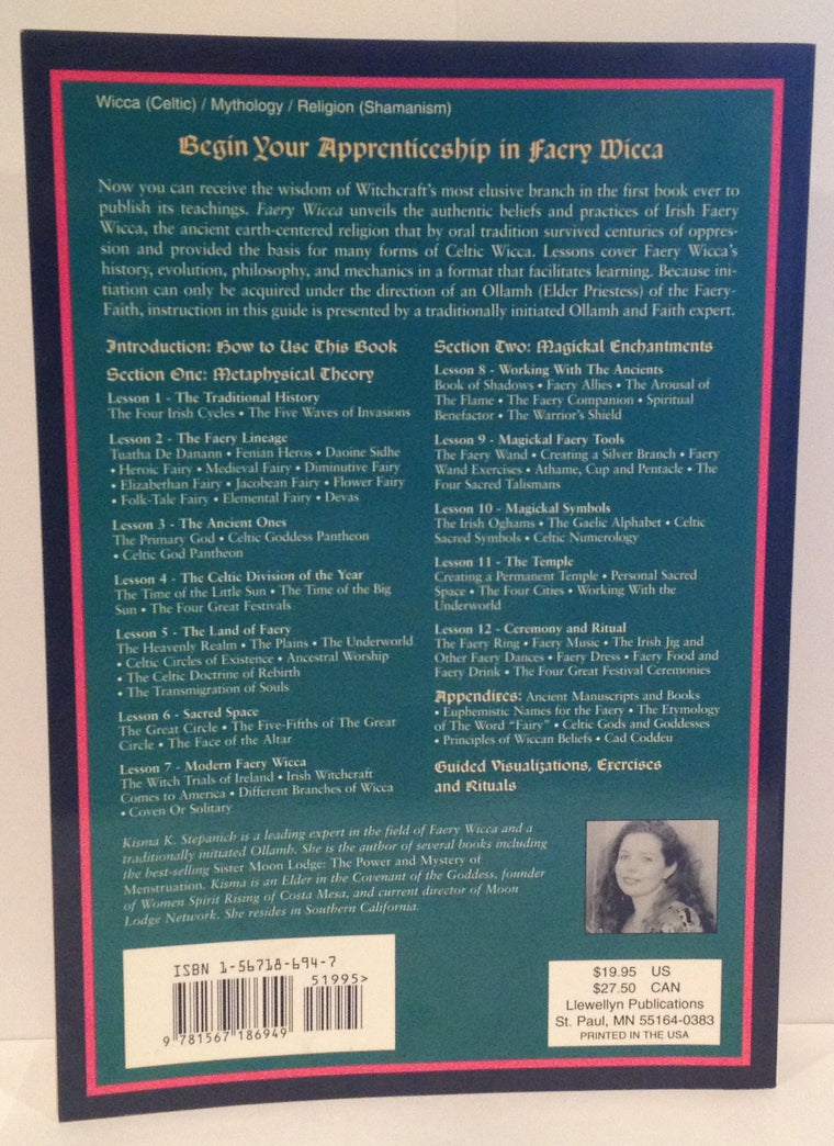 Faery Wicca, Book 1: Theory and Magick, a Book of Shadows and Lights (The Ancient Oral Faery Tradition of Ireland) — back cover