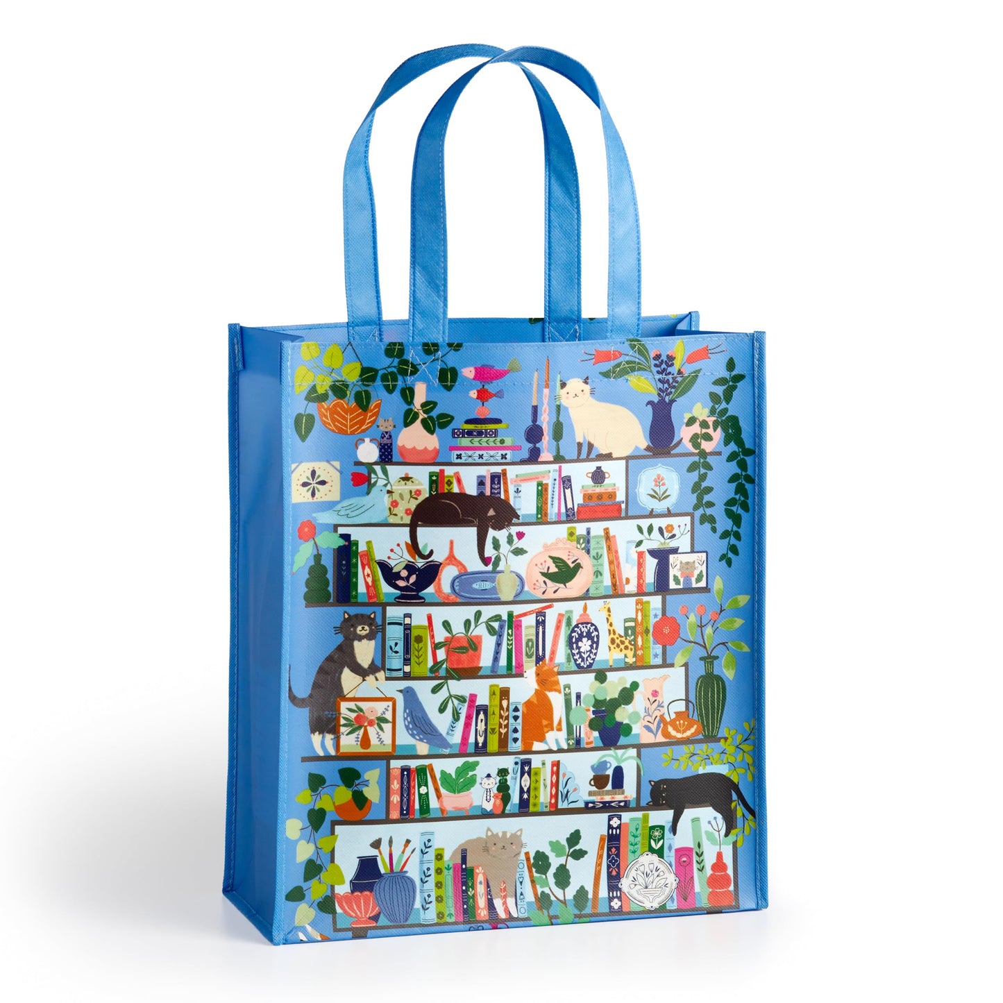 Galison Purrfect Nook Reusable Shopping Bag - Environmentally Friendly Lightweight Reusable Shopping And Grocery Bag