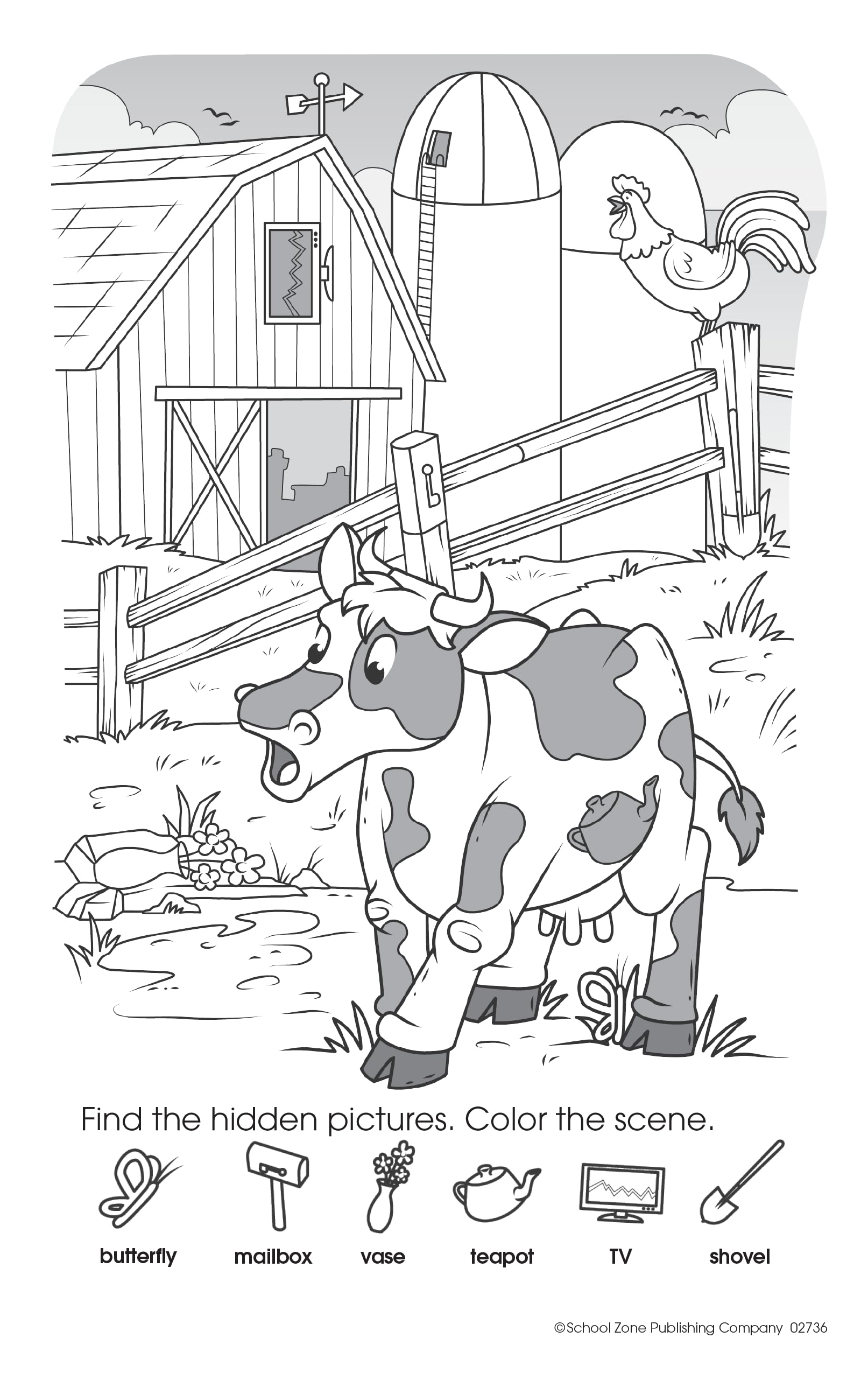 School Zone My First Hidden Pictures Workbook: 48 Pages, Pre-K, Preschool, Kindergarten, Activity Pad, Search & Find, Picture Puzzles, Coloring, Ages 4 to 6 (Little Busy Book Series)