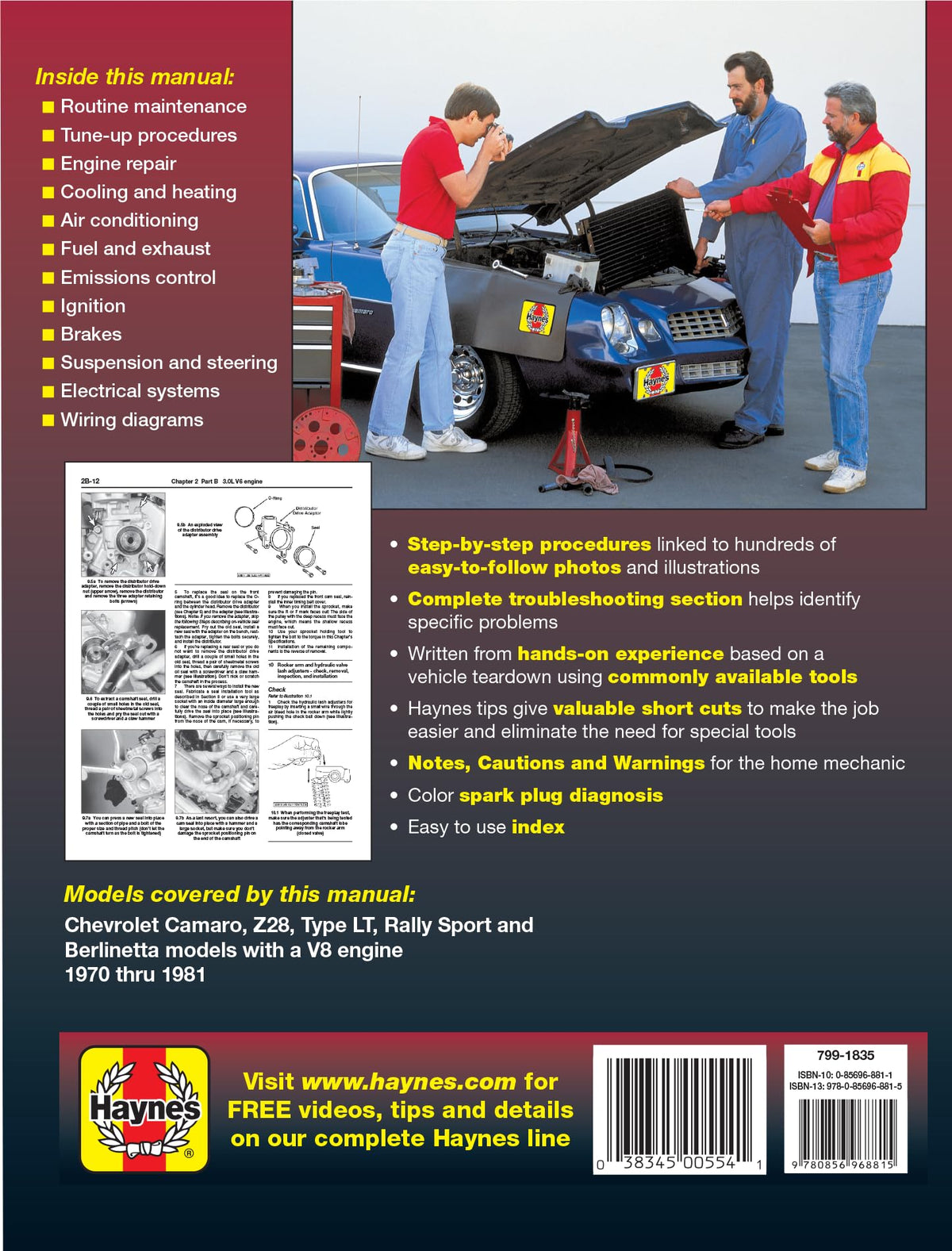 Chevrolet Camaro (70-81) Haynes Repair Manual