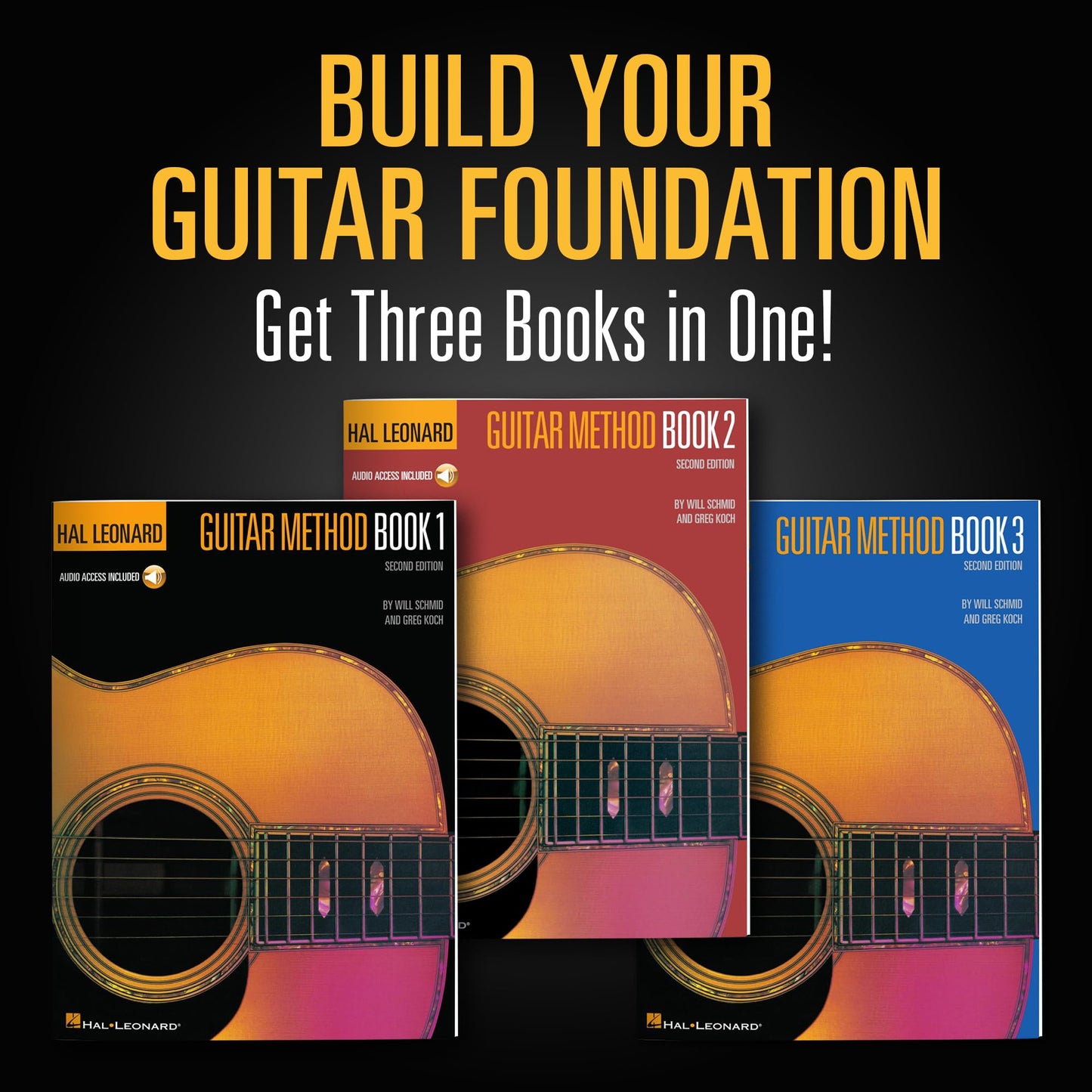 Hal Leonard Guitar Method Complete Edition with Online Audio  Books 1, 2 and 3 in One  Beginner Acoustic and Electric Guitar Lesson Book with Chords, Scales, Technique, TAB and 164 Audio Tracks