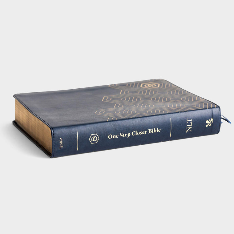 One Step Closer Bible NLT - Navy — back cover